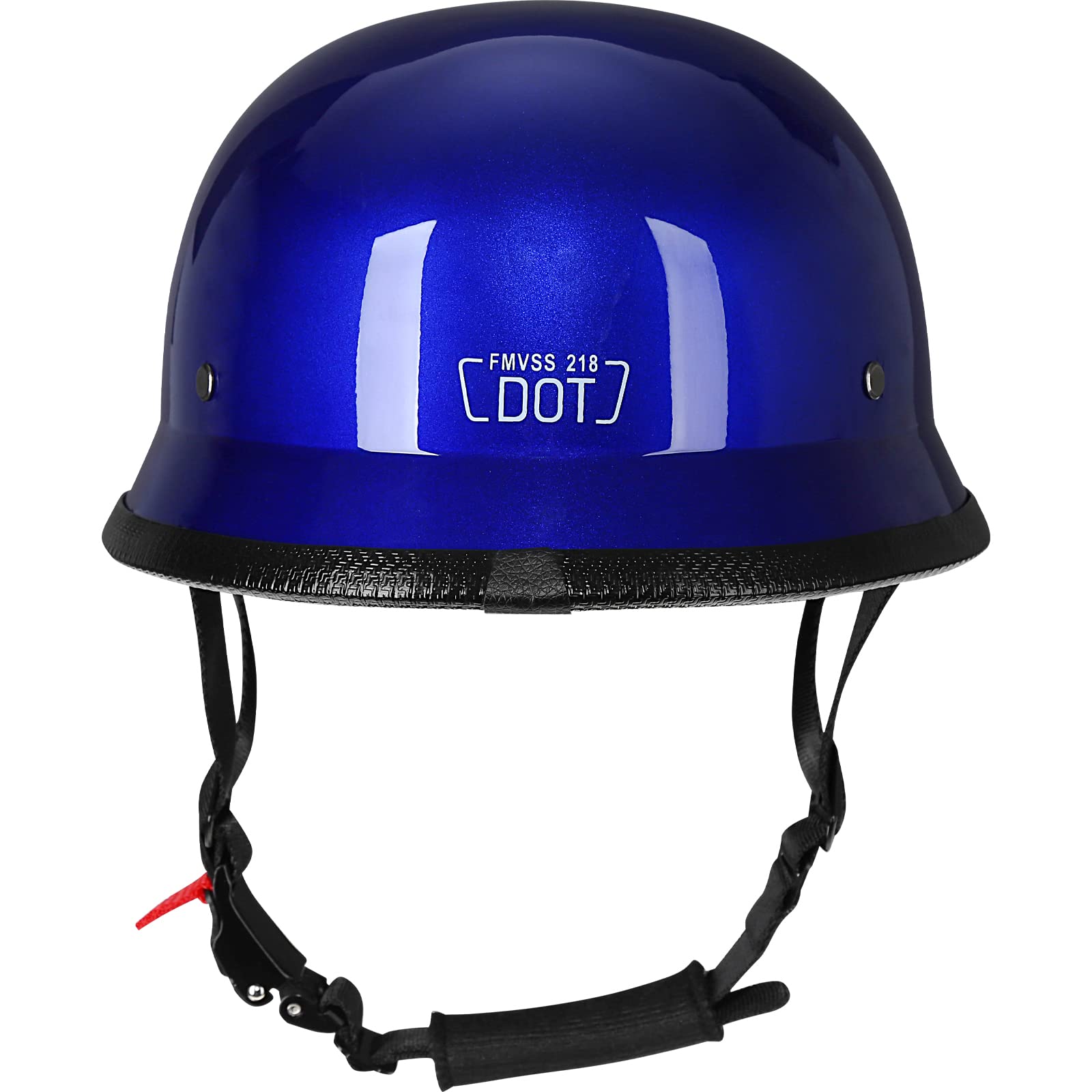 Yesmotor Half Shell Motorcycle Helmet - DOT Approved, Dark Blue, Medium, ABS with Cycling Glasses