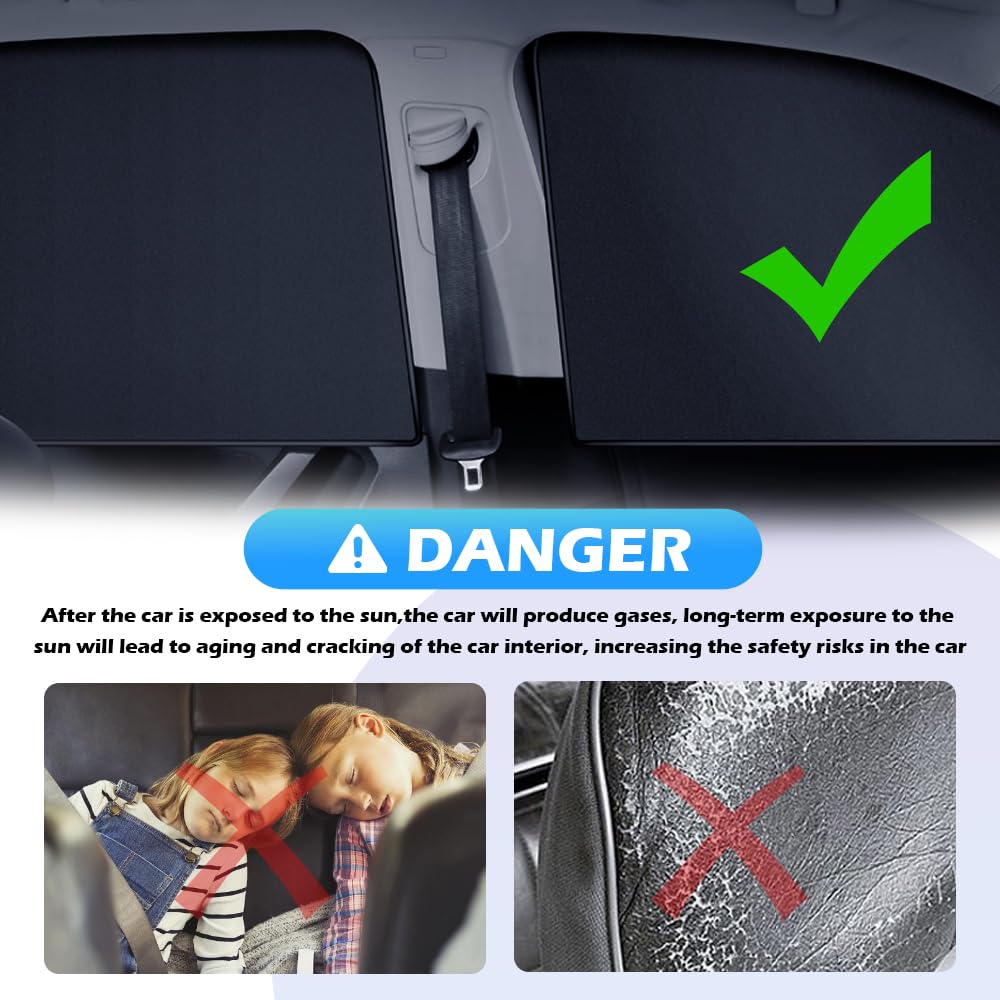 2PCS Holographic Rear Car Window Shades,Magnetic Car Window Covers for Blocking Sunlight to Lower The Temperature Inside The Car