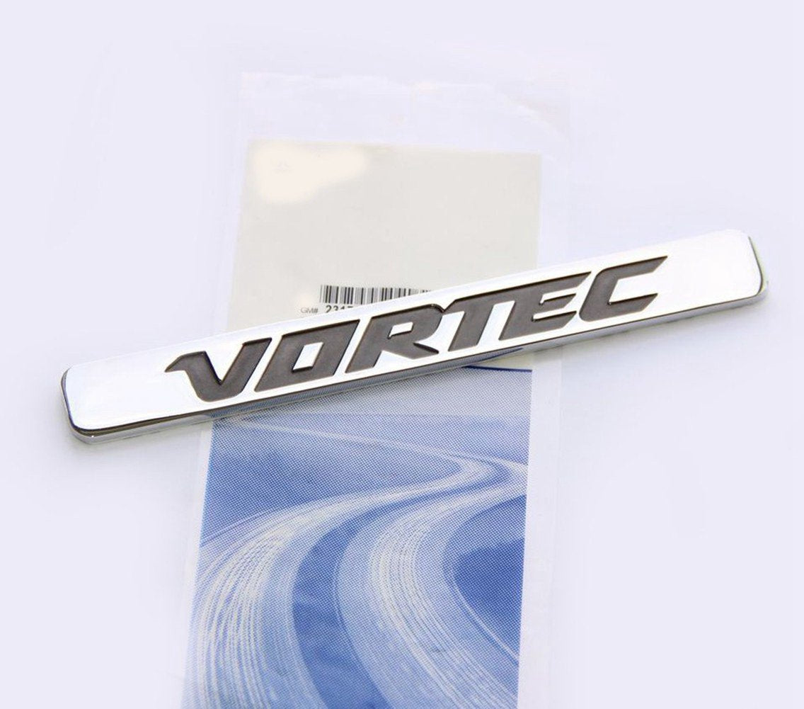 Yoaoo Vortec Emblems Badge 2-Pack for Silverado Truck, Chrome with Black, Metal, Model CS062-2-VortecCHBK