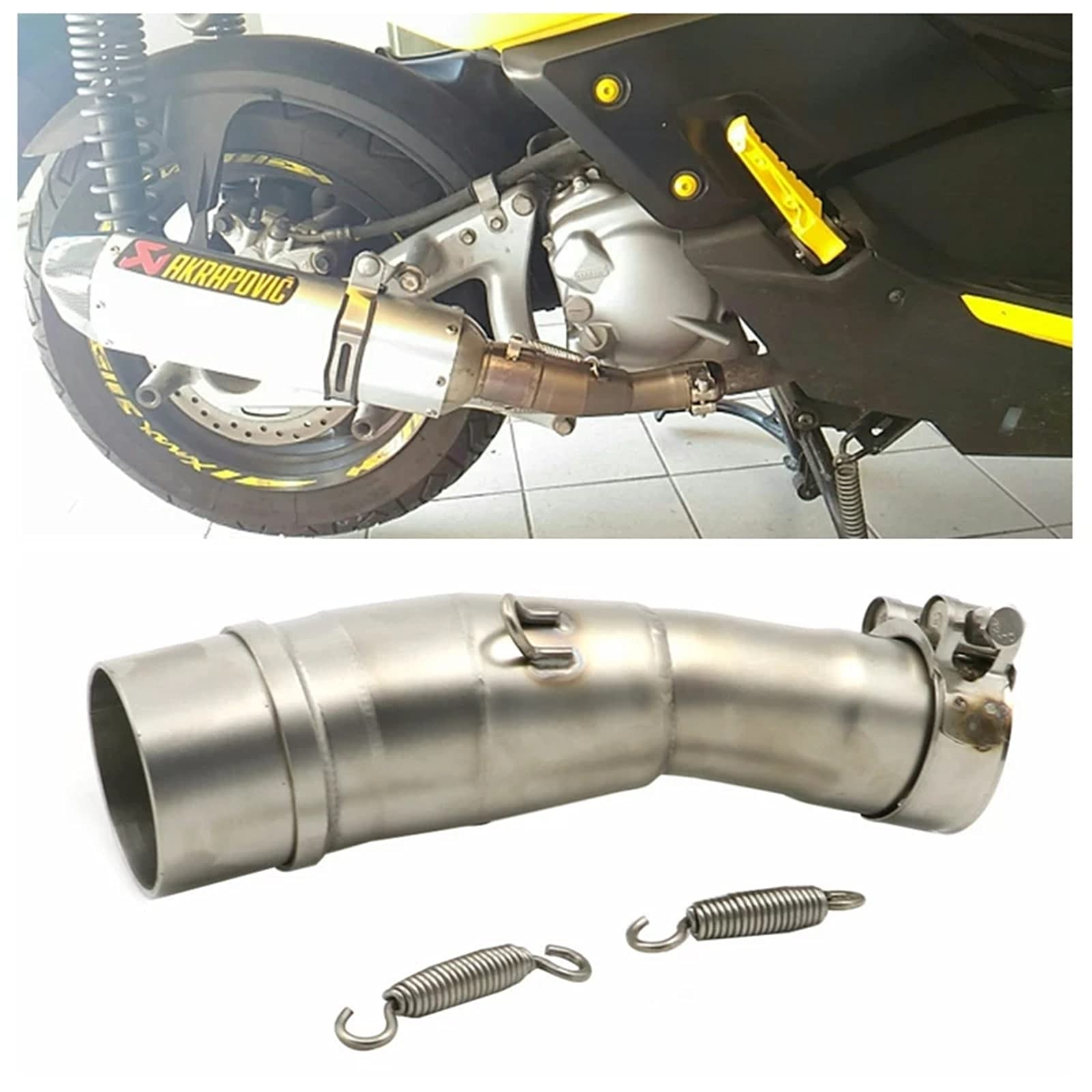 Motorcycle Exhaust Pipe Springs, 6Pcs Stainless Steel 65Mm Motorcycle Exhaust Pipe Springs Muffler Exhaust Pipe Spring Hooks