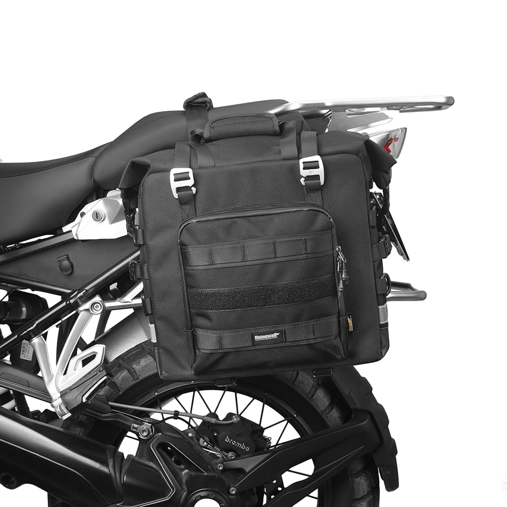 Rhinowalk Motorcycle Saddlebag Waterproof Luggage Bag Quick Release Motorcycle Side Bag 25L Fits Most Adventure and Sports Bike 