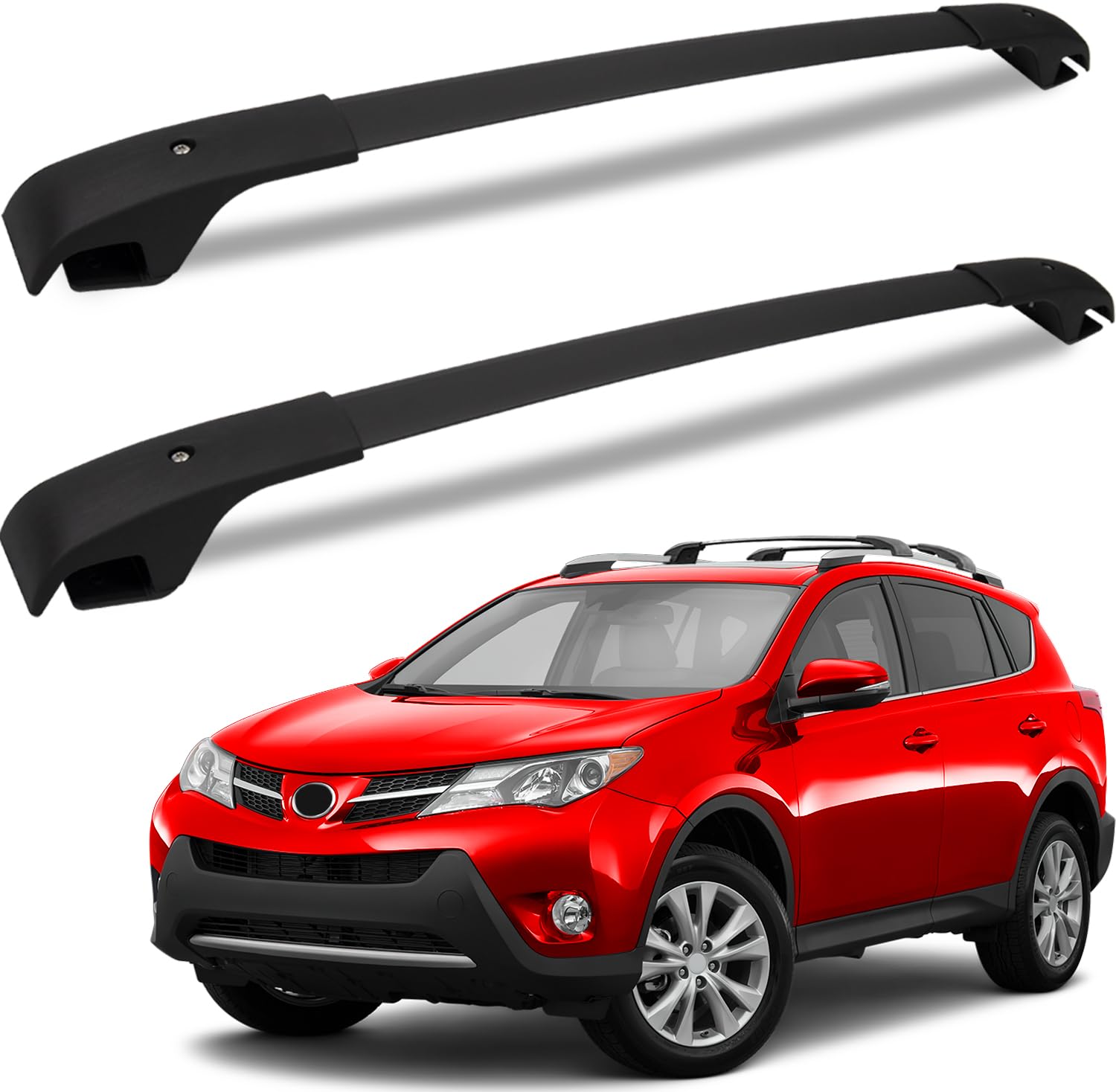 Fengyu Roof Racks Cross Bars Compatible With Toyota Rav4 2013-2018 With Side Rails, Aluminum Crossbars Luggage Rack Rooftop Carg
