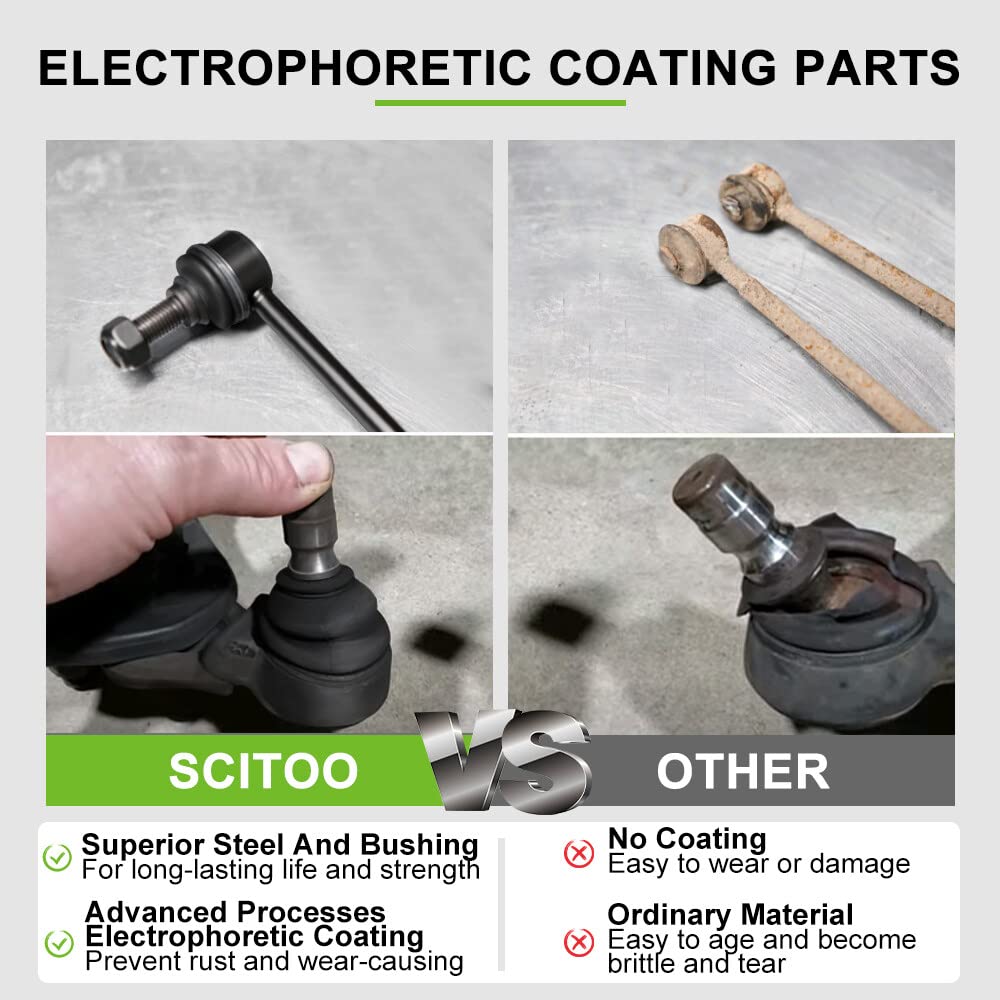 SCITOO Front Suspension Kit - 12pcs Upper Control Arm, Ball Joint, Tie Rod End, Sway Bar Link Replacement for 1999-2006 Chevy Silverado/GMC Sierra