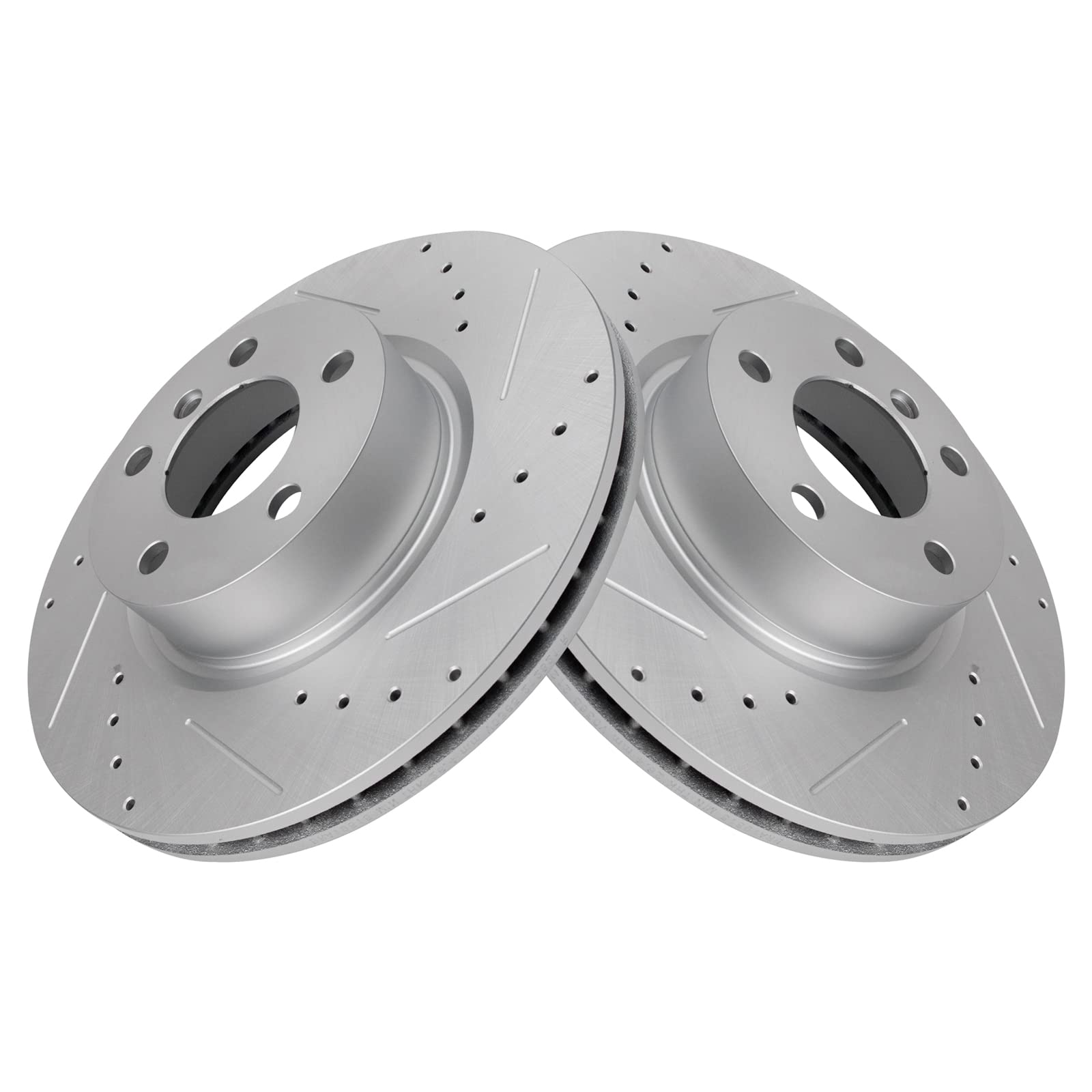 Trq Front Performance Brake Rotors Set Premium G-Coated Cross Drilled & Slotted Compatible With 2011-2017 Bmw X3 2015-2018 X4