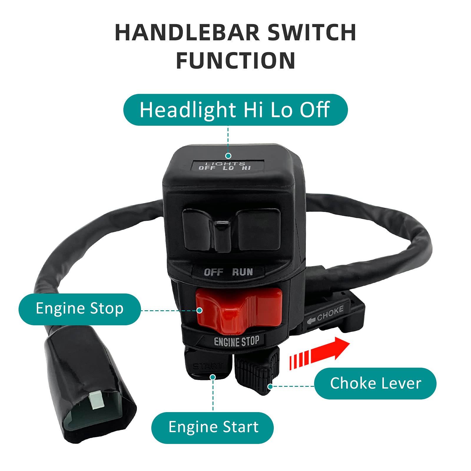Handlebar Switch Engine Start Stop Run Off Headlight for Kawasaki Bayou 300 KLF300 Bayou 400 KLF400 Lakota 300 KEF300 Prairie 40