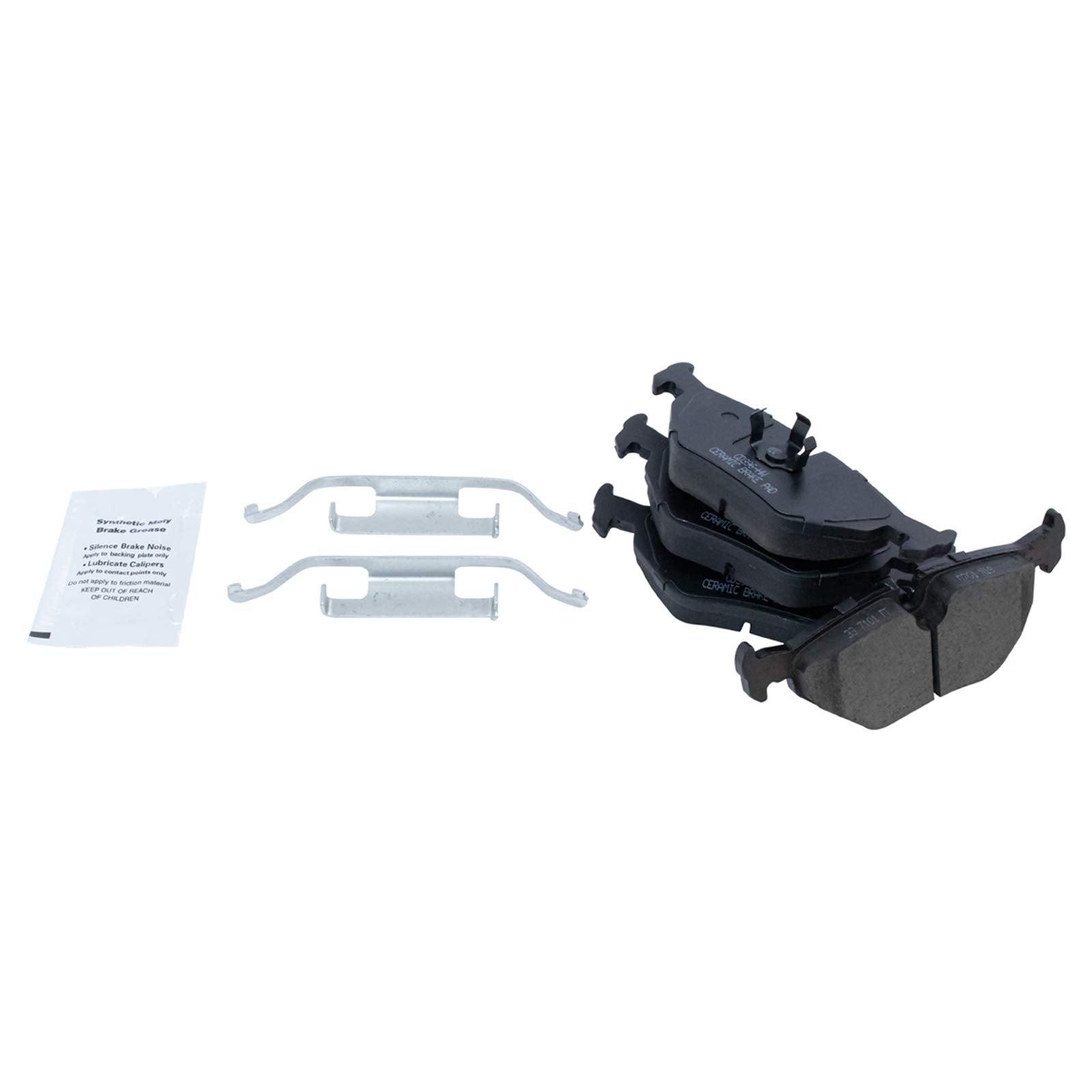 Trq Rear Brake Pad & Rotor Kit Brake Pads Brake Rotor Parking Brake Shoe Set Ceramic Compatible With 1999 Bmw 328I