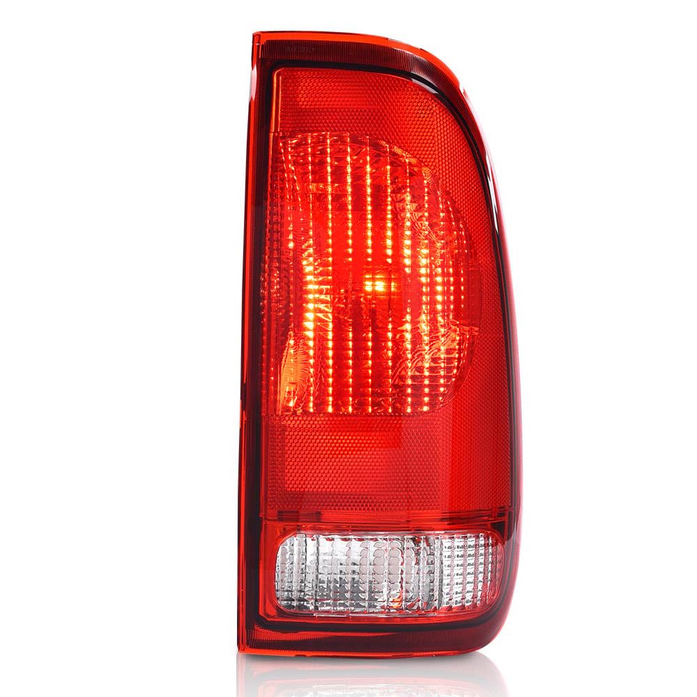 CNNELL Tail Light Assembly Driver Side w/o Bulbs & Wiring Harness Compatible with Ford F150 Stepside 1997-2004/Fit F250 1997-199