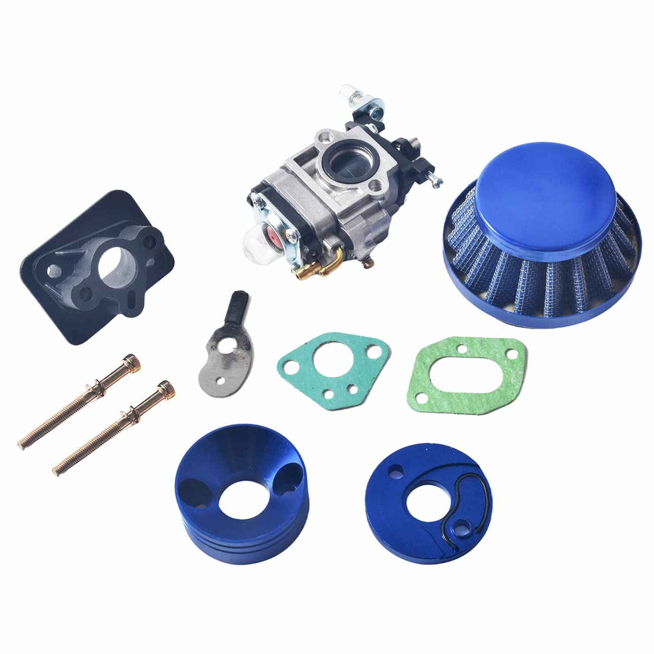 15Mm Carburetor Carb Upgrade Kit Air Filter Manifold Inatake Pipe Inlet Alloy Stack For 2 Stroke 33Cc 43Cc 47Cc 49Cc 50Cc 52Cc S
