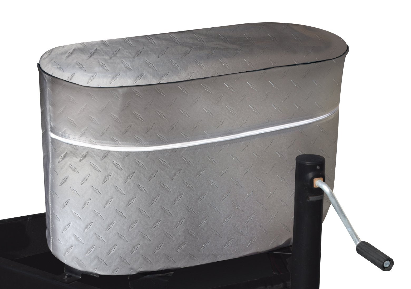 Adco 2713 Silver Double 30 Diamond Plated Steel Vinyl Propane Tank Cover