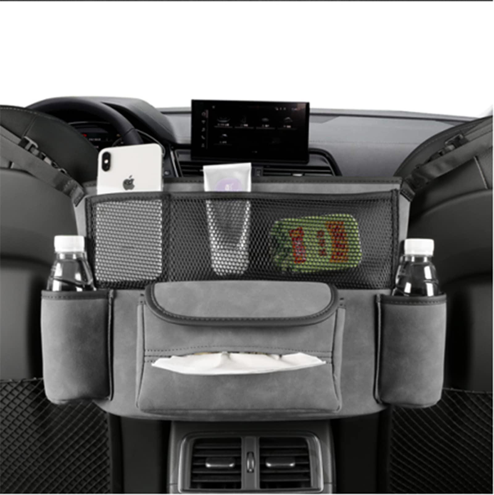 Car Handbag Holder, Upgrade Version, Car Front Seat Organizer, Storage Bag, Durable Leather Large Front Back Seat Organizer, Acc