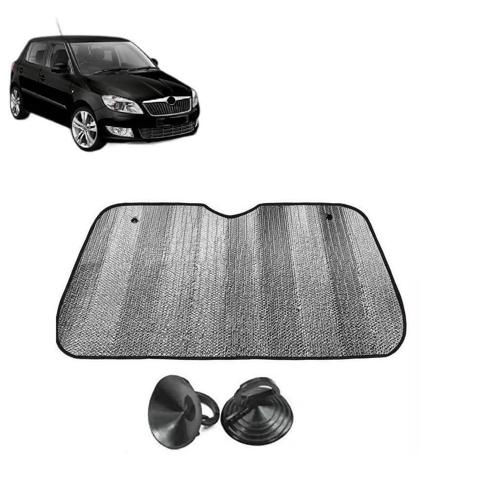 Car Windshield Sun Shade UV Rays Protector Silver Sunshade Solar Reflective suitable for Skoda Fabia