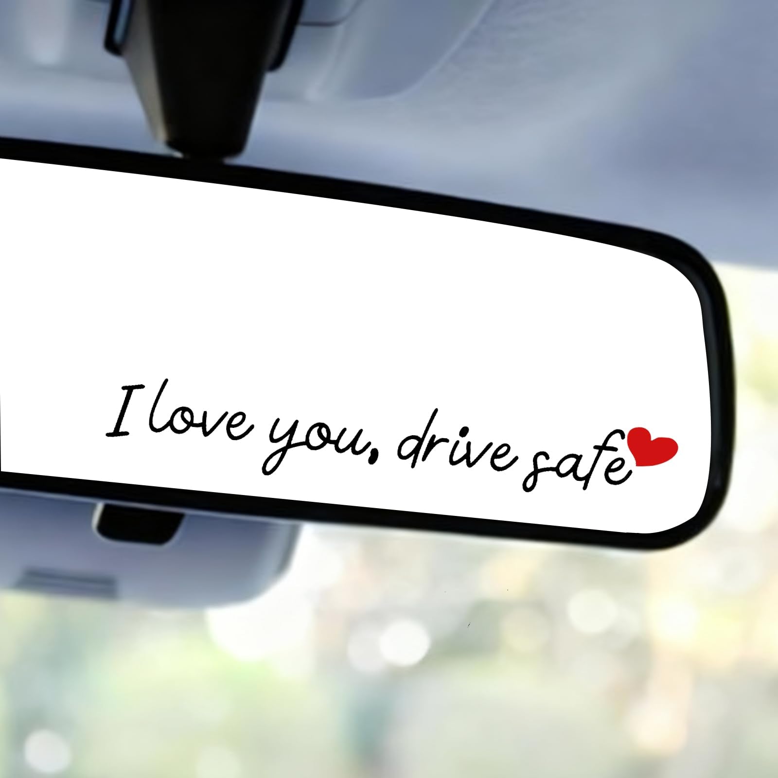 6pcs I Love You Drive Safe Mirror Sticker, Vinyl PVC Car Rearview Mirror Cute Stickers Funny Auto Window Labels for Men Women Ve