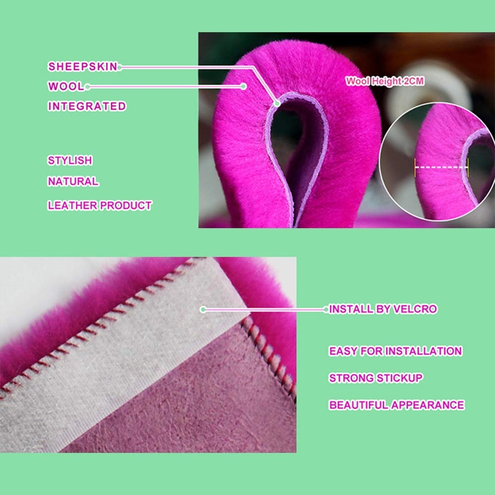 Genuine Sheepskin Soft Fuzzy Car Seat Belt Pad,2 Pack Fluffy Seat Belt Cover For Shoulder Pad Neck Cushion Protector Car Accesso