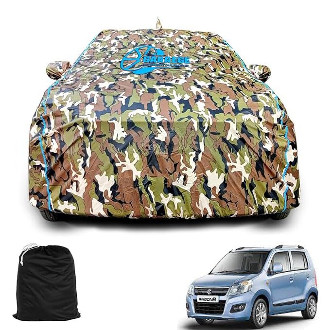 Garrege Maruti Suzuki Wagon R Car Body Cover Waterproof With Mirror And Antenna Pocket And Soft Cotton Lining (Full Bottom Elast