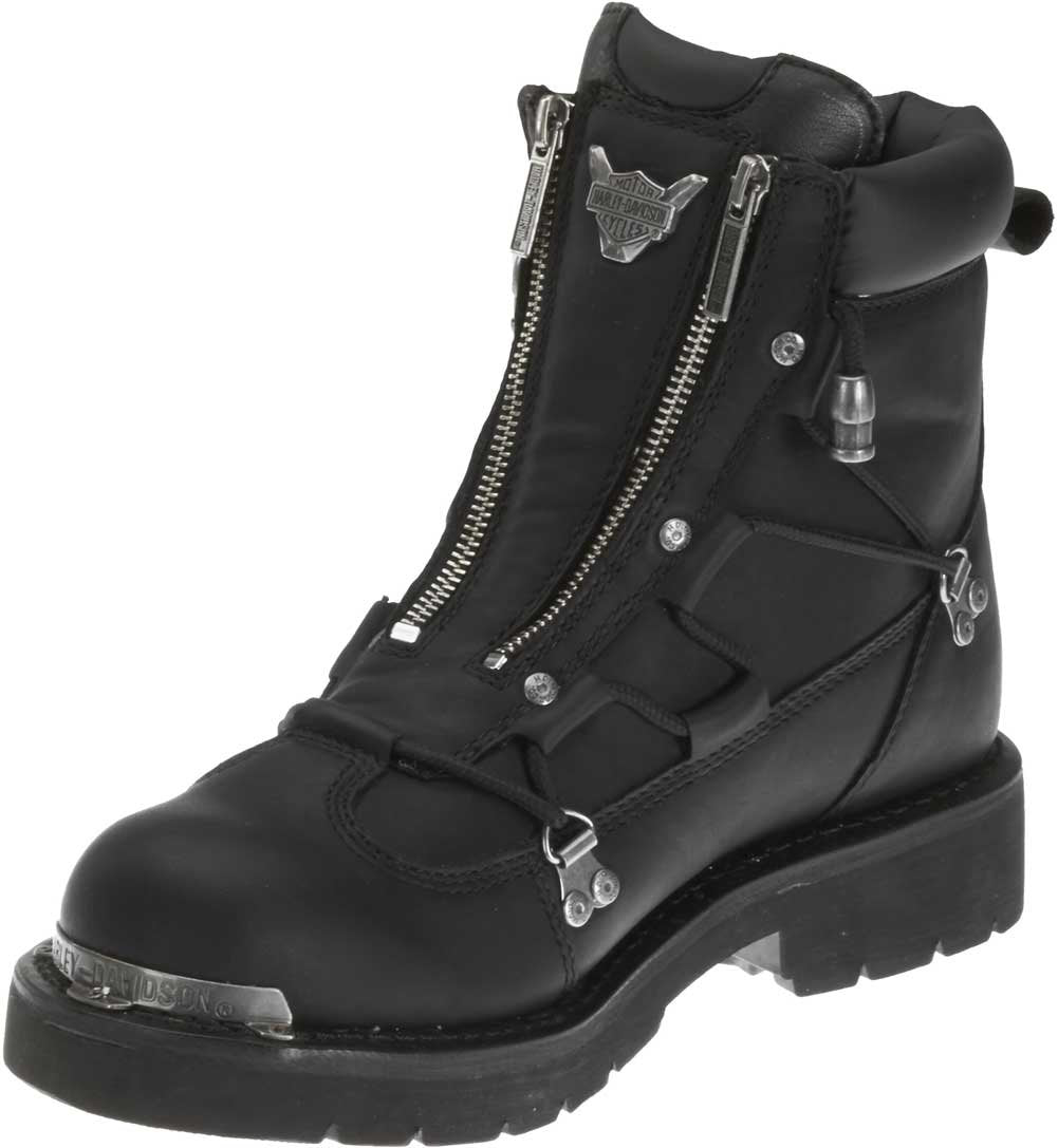 Harley-Davidson Men's Brake Light Leather Motorcycle Casual Boot, Black/Black/Black, 18