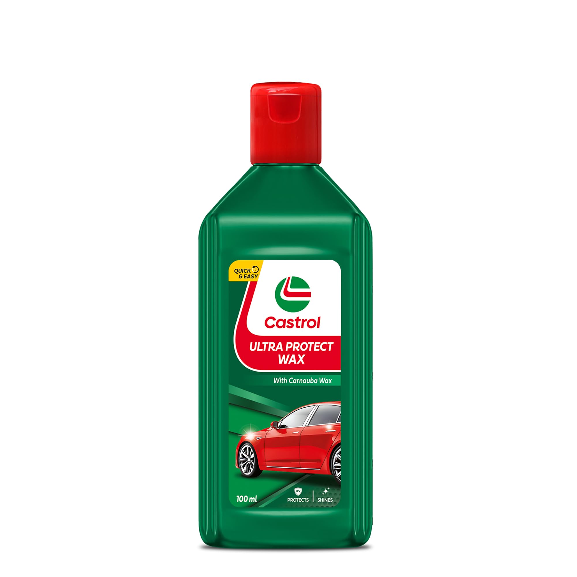 Castrol Ultra Protect Wax (100 ml)  Carnauba Wax Infused Formula for Deep Gloss, UV Protection, Water Repellence & LongLasting