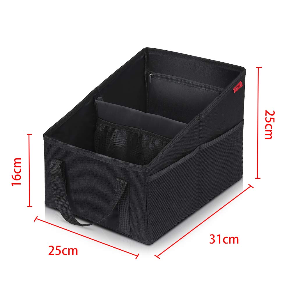 YOOFAN Car Seat Organizer - Passenger Seat Organizer, Collapsible Small Car Seat Storage Organizer for Console Front/Back, Autom