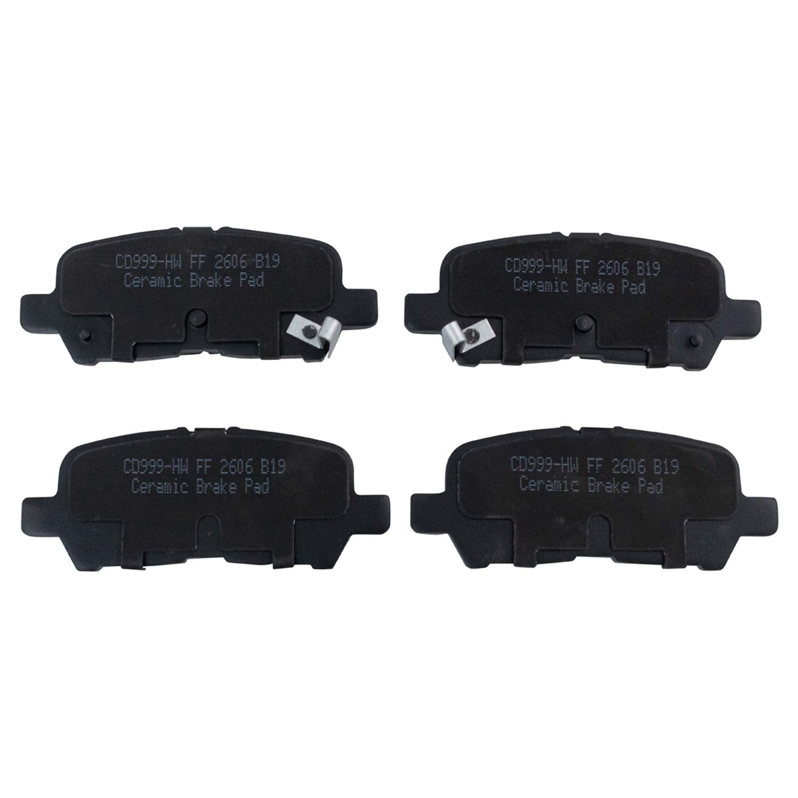 TRQ Rear Brake Pads Ceramic Compatible with 2005-2009 Buick LaCrosse 2011-2013 Chevrolet Impala 2014-2016 Impala Limited 2004-20