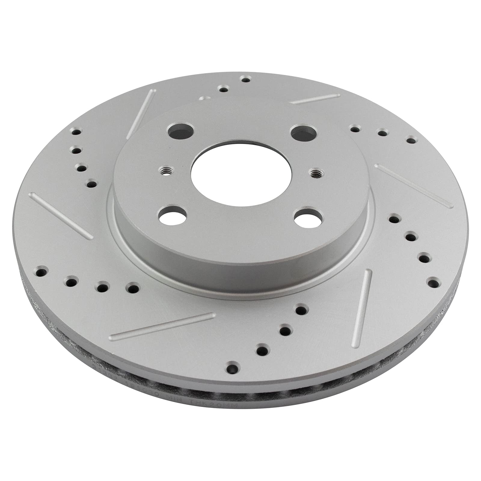 Trq Front Performance Brake Rotors Set Premium G-Coated Cross Drilled & Slotted Compatible With 2004-2006 Scion Xa Xb
