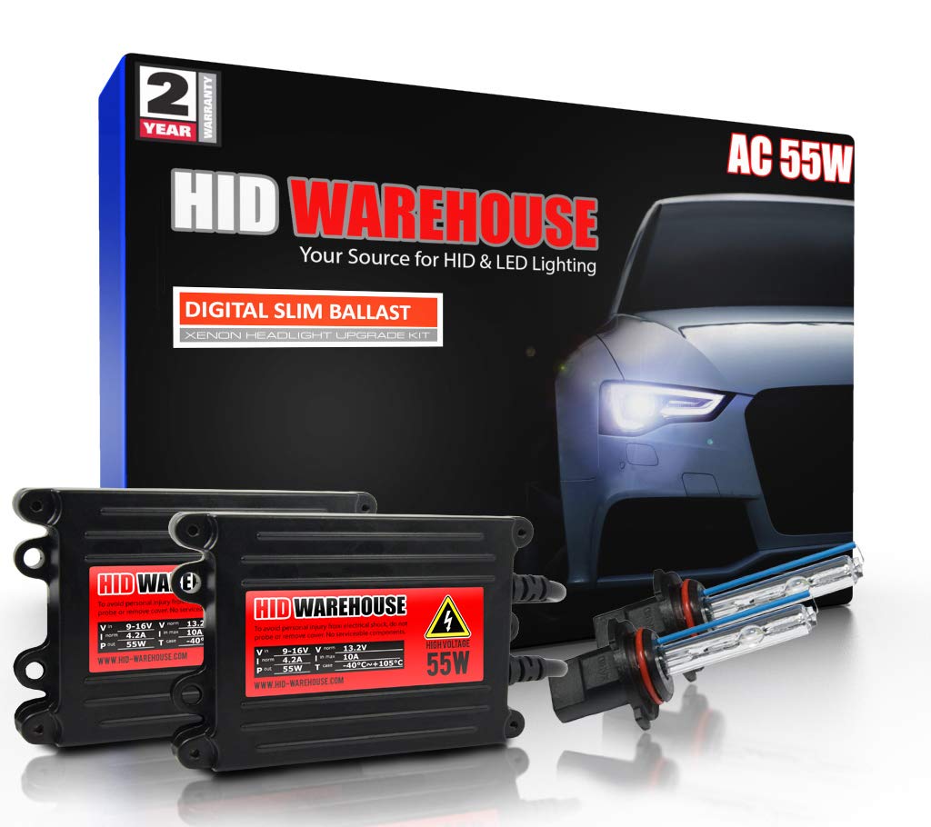 Hidwarehouse 9005 10K 55W Ac Xenon Bundle - Xenon Headlight Bulb With Slim Ac Ballast - Hb3, 9011, 10000K Dark Blue - Xenon Bulbs - 1 Pair