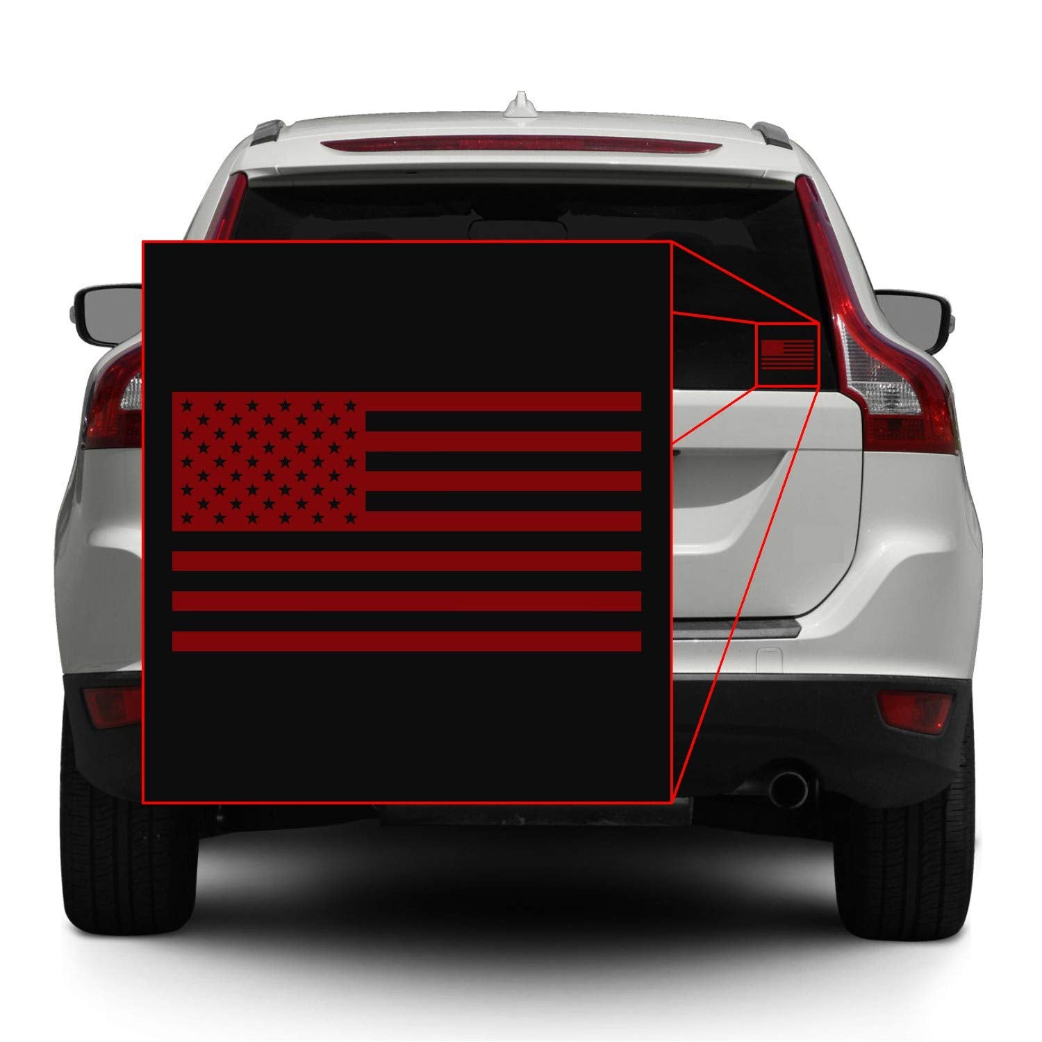 American Us Flag [Pick Color/Size] Vinyl Decal Sticker For Laptop/Car/Truck/Window/Bumper (7.5In X 4.2In [3-Pack], Matte Maroon)