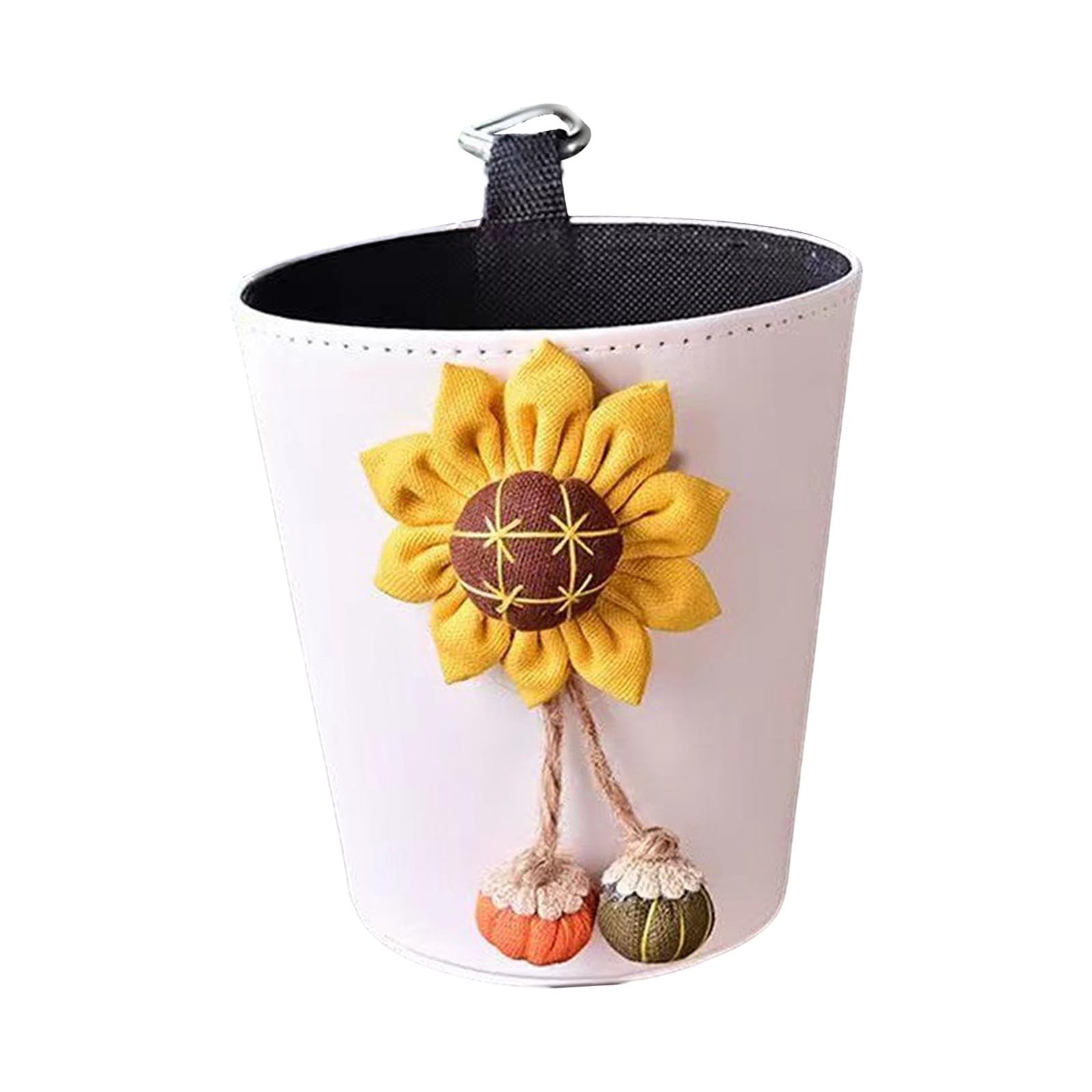 Enakshi Hanging Car Trash Can with Fixing Hook Storage Bucket Multipurpose Trash Bin Orange Flower|Home & Garden | Household Sup
