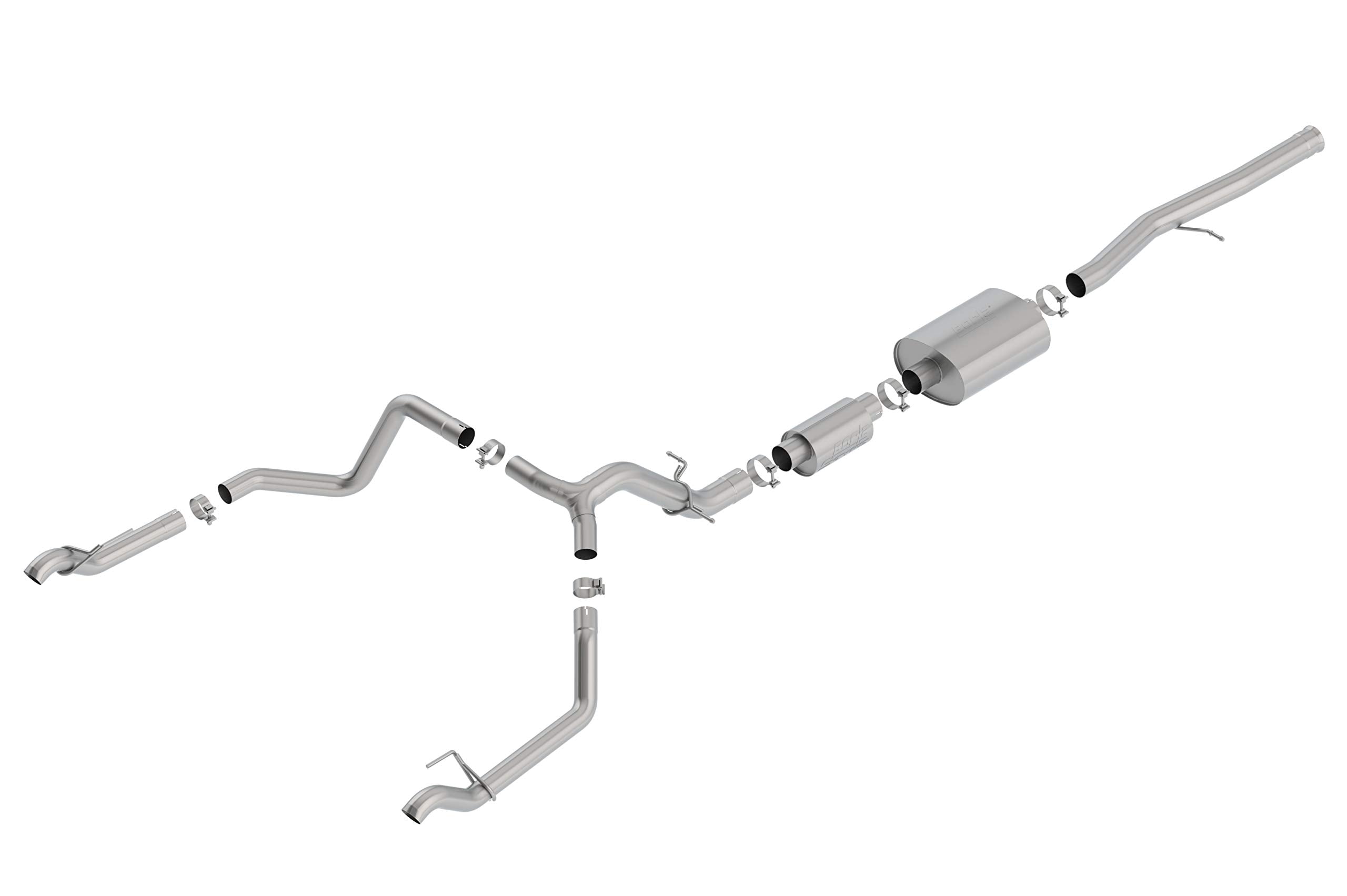 Borla 140773 Cat-Back Perf. Exhaust Sys. For '19-'23 Chevrolet Silverado 1500 V8 & Gmc Sierra 1500 V8T-304 Stainless Steel S-Type Sound Dual Split Rear Exit Single 2.75' Exit Each Side Reuse O.E. Tips
