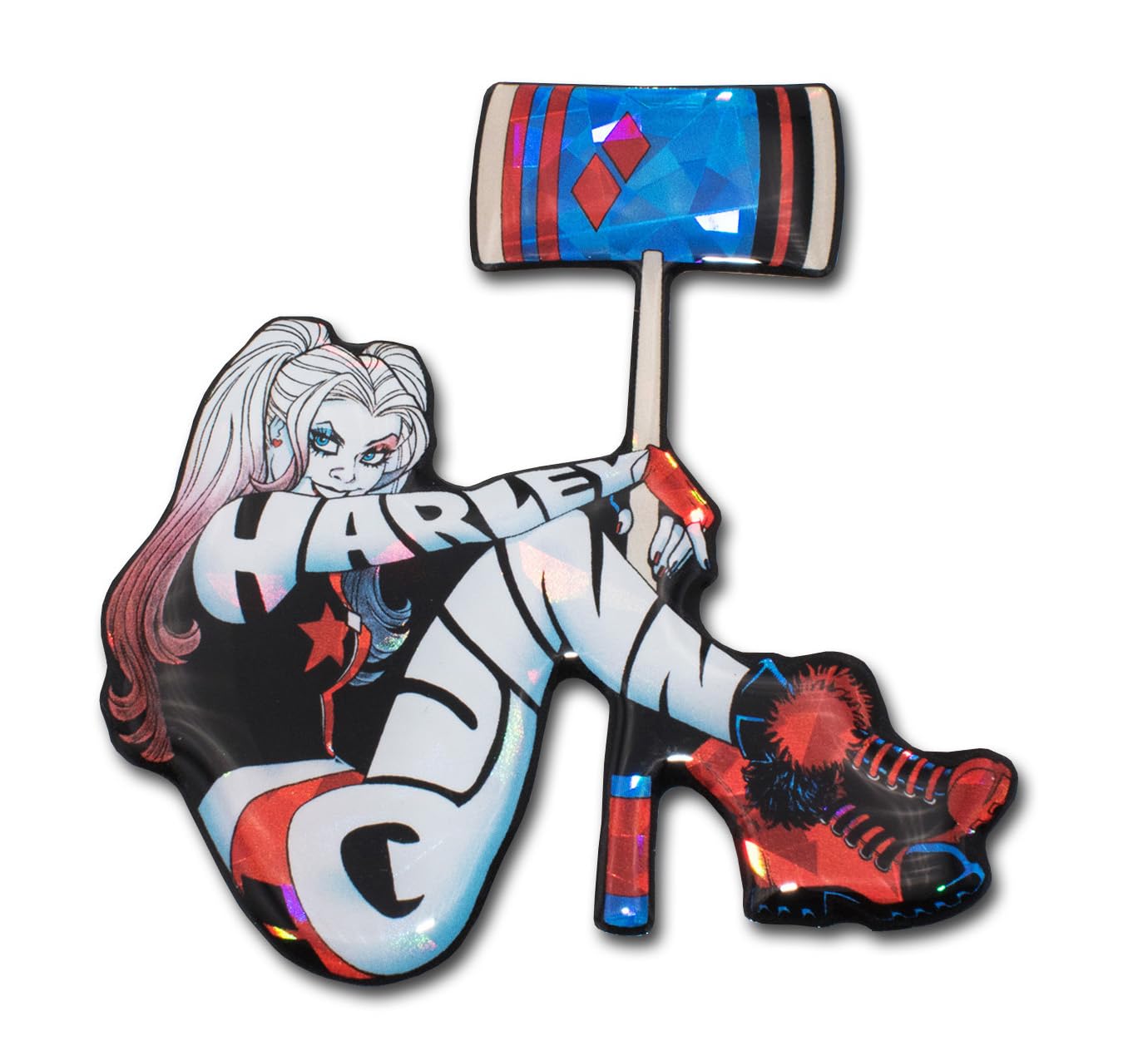 Elektroplate Premium Harley Quinn 3D Doming Reflective Automotive Grade Decal Sticker For Car, Water Bottle, Laptop, Cooler, Too