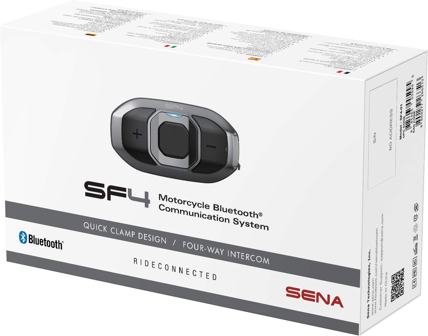 Sena - Sf4-01 Men'S Motorcycle Bluetooth Headset Communication System Helmet Accessories (Grey, Medium)