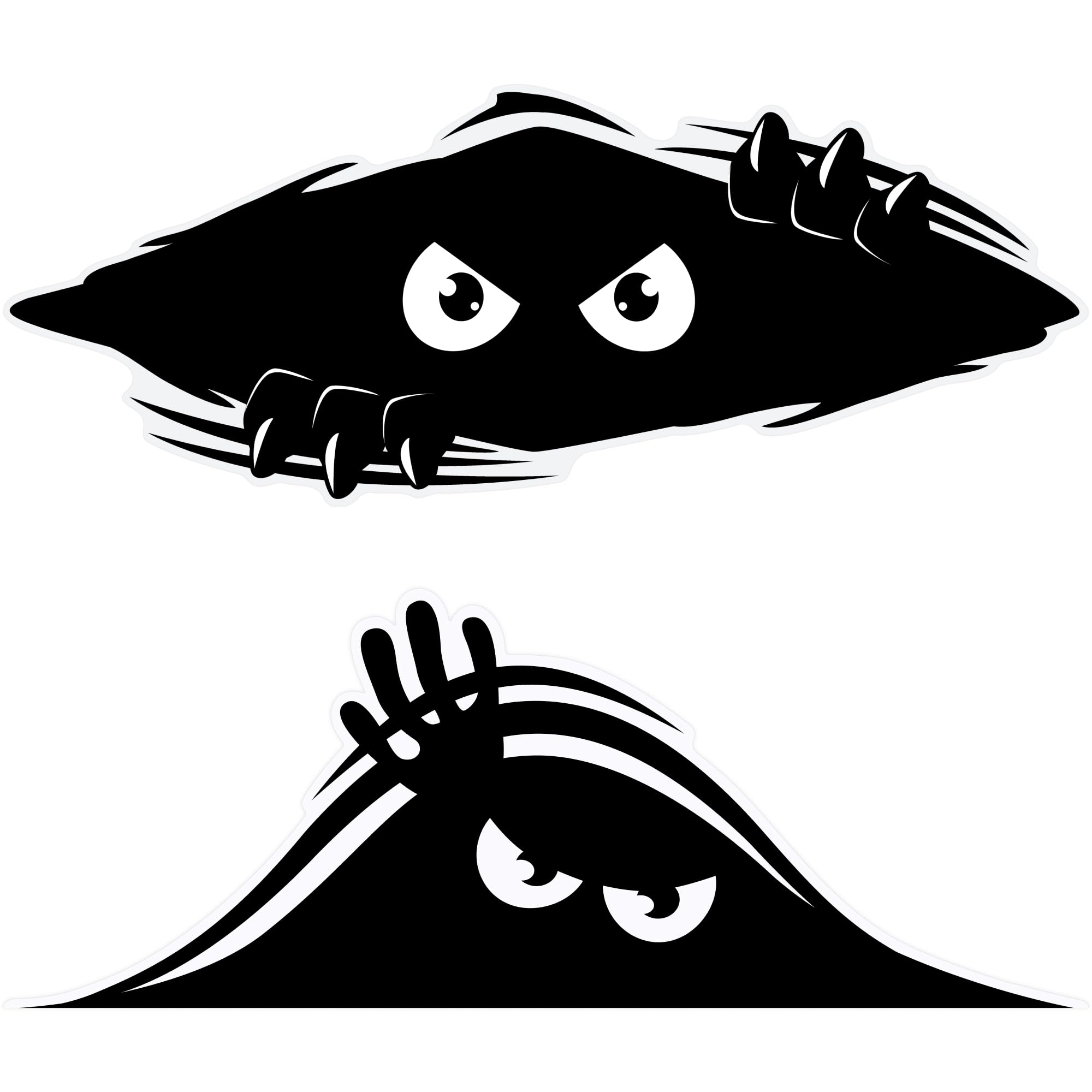 Stickios Funny Car Stickers Bundle - Peeking Monster Dent & Scratch Cover Bumper Stickers - Made in USA
