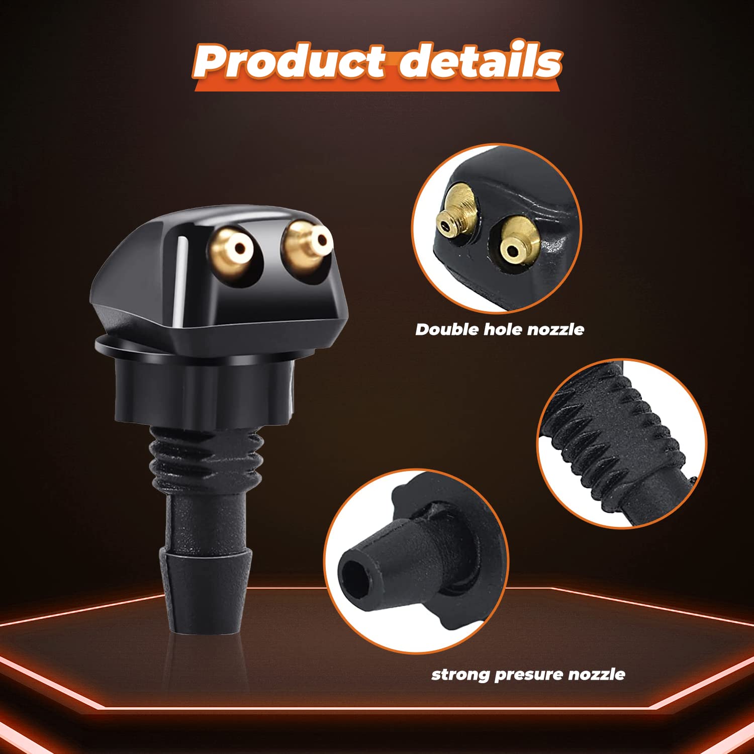 2pcs Front Windshield Washer Nozzles, Front Windshield Washer Nozzle kit and Fluid Hose, Windshield Washer Nozzles Wiper Spray F