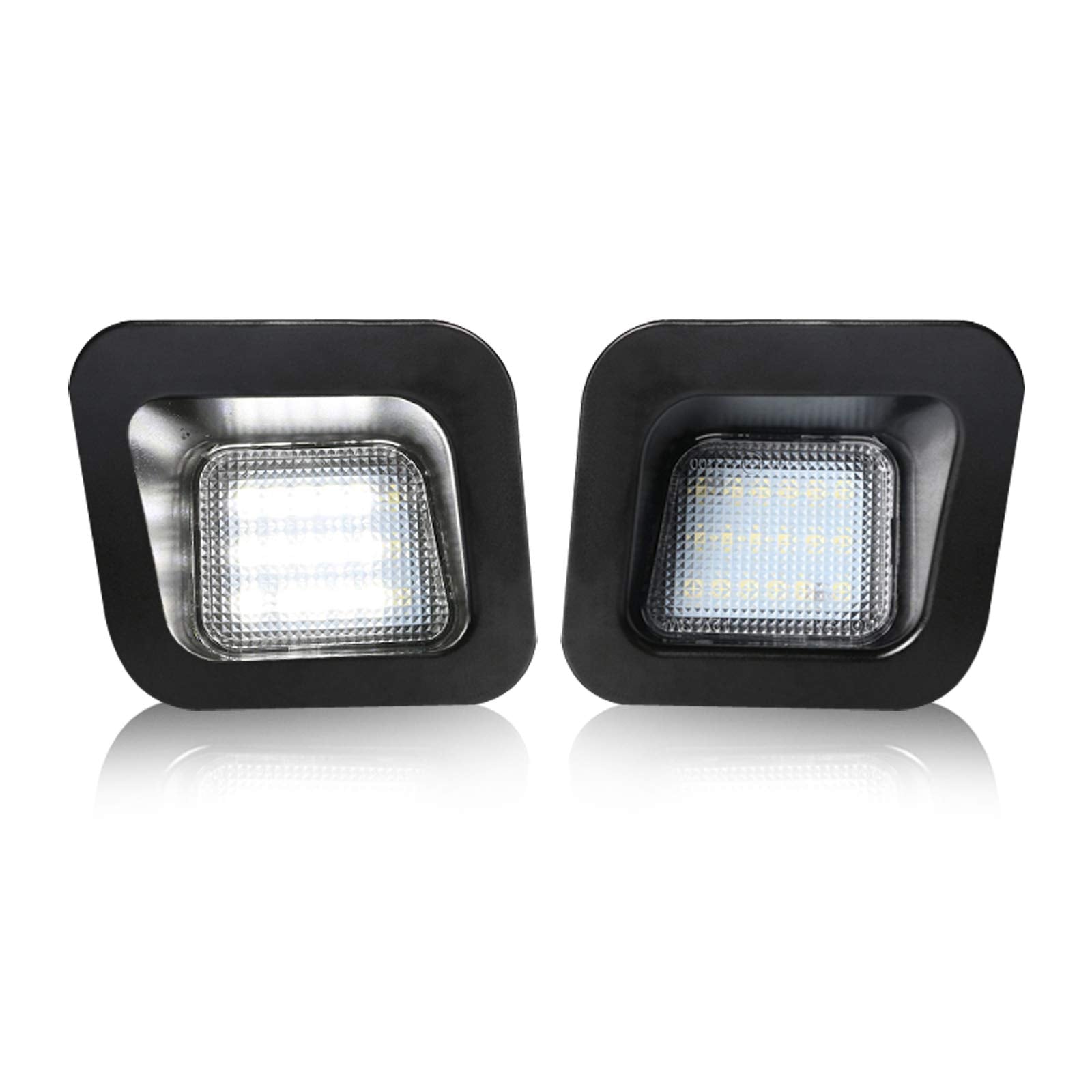 D-Lumina Led License Plate Lights Assembly Clear Lens Compatible With 2003-2018 Dodge Ram 1500 2500 3500 Pickup Truck, Rear Bump