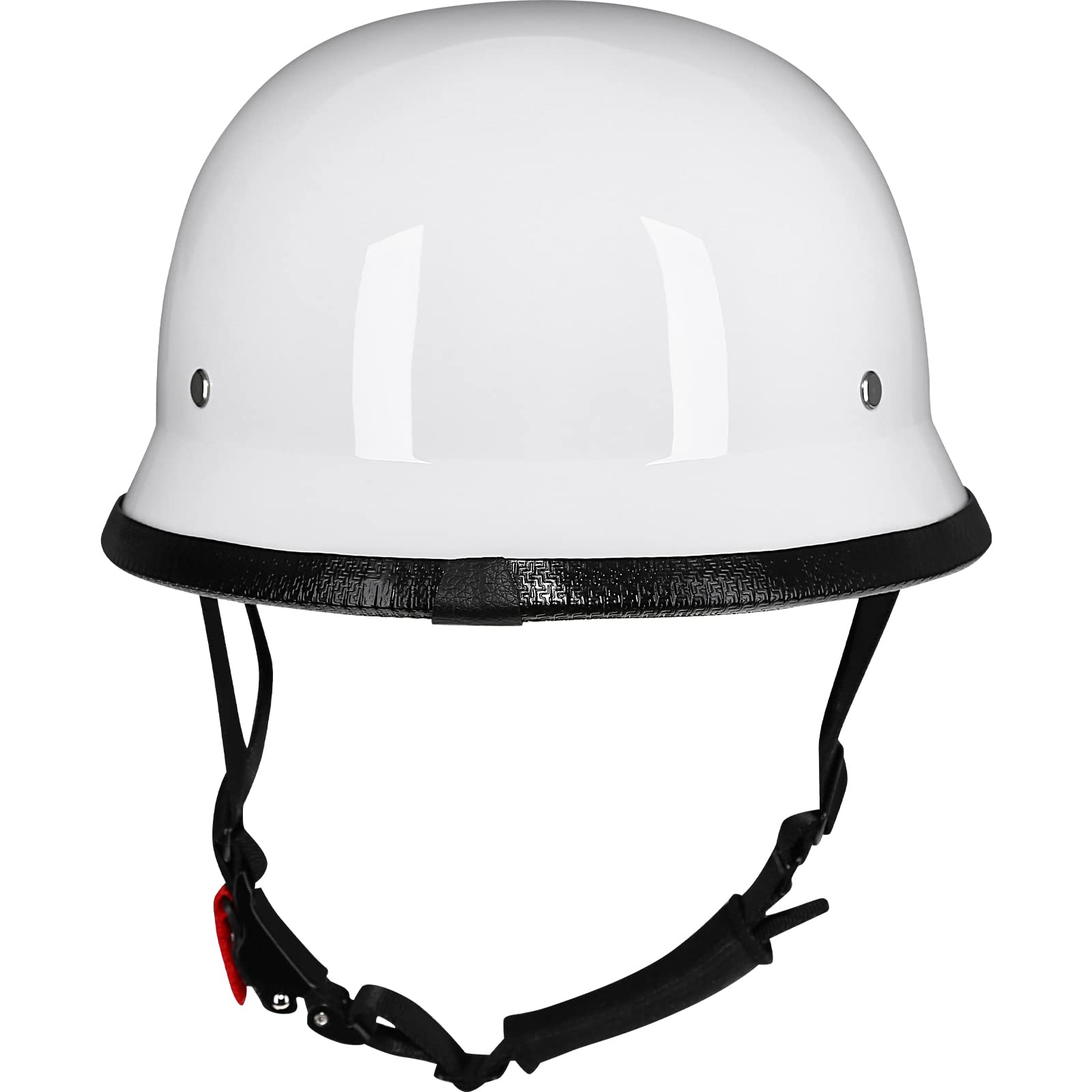 Yesmotor Helmet Half Shell German Motorcycle Helmet With Cycling Glasses - Dot Approved (Xx-Large, White & Black Goggles)