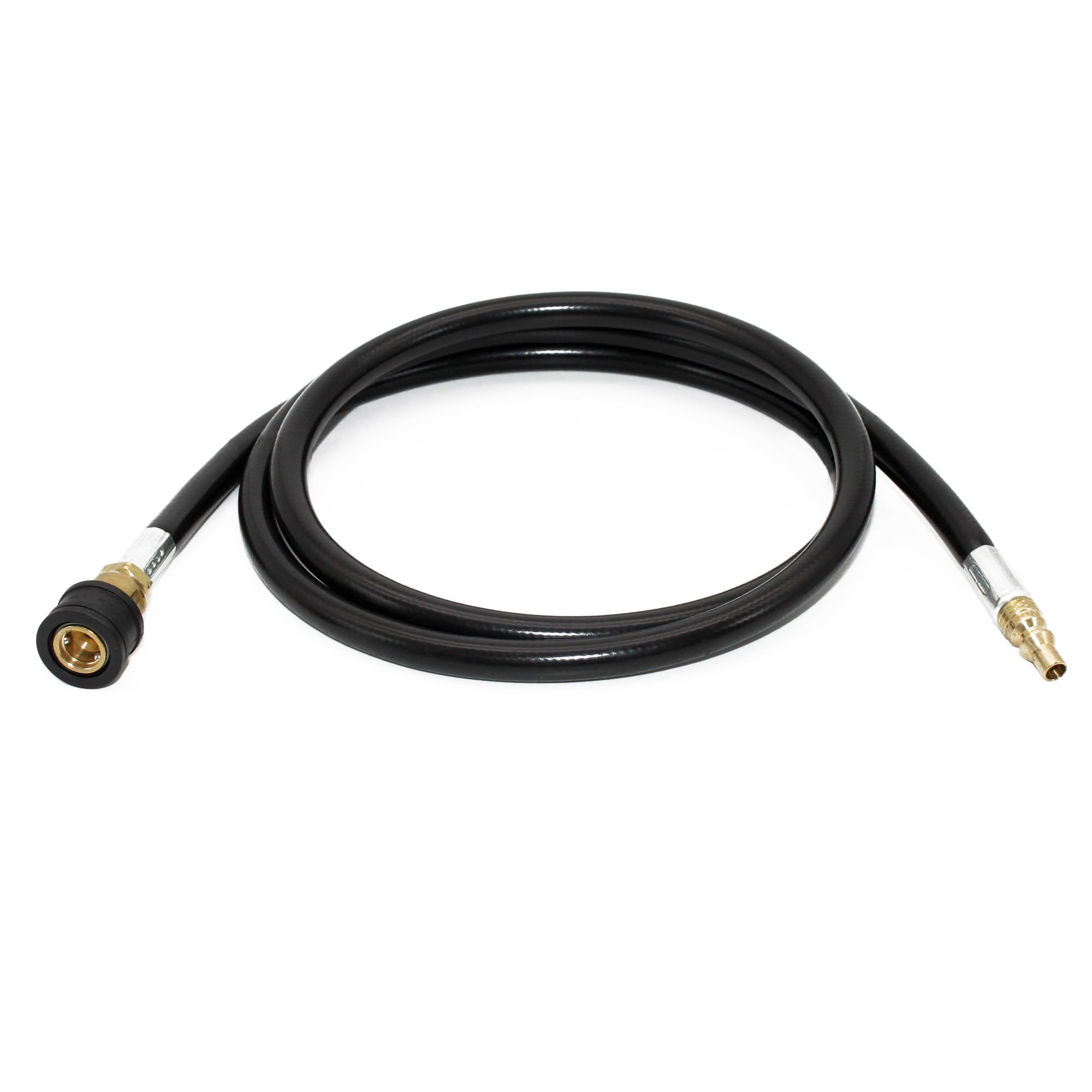 Flame King Quick Connect Hose for RV, Van, Trailer, LP Gas Only, 48 inches (4-Ft), 1/4 ID Thermo Plastic Hose Assembly