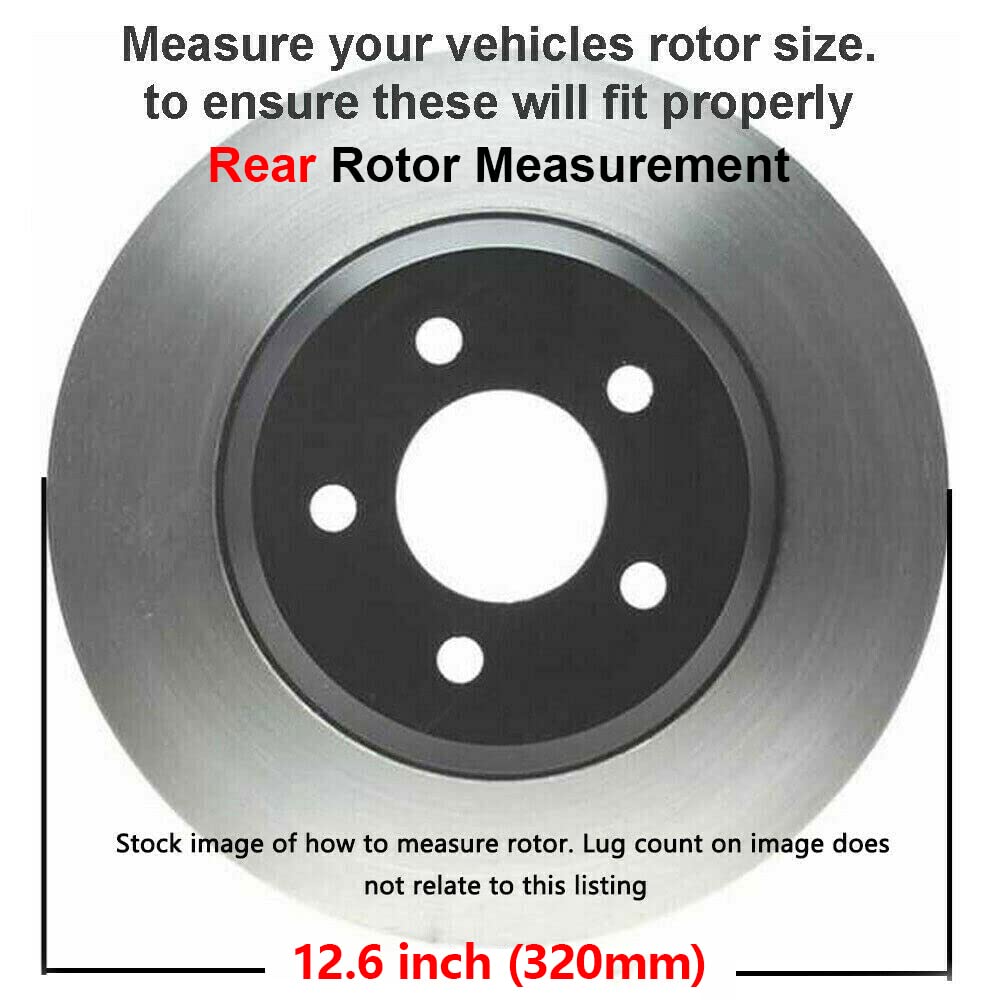 Detroit Axle - Brake Kit For Rwd Dodge Challenger Charger Magnum Chrysler 300 Replacement 12.60'' Inch Front & Rear Drilled And