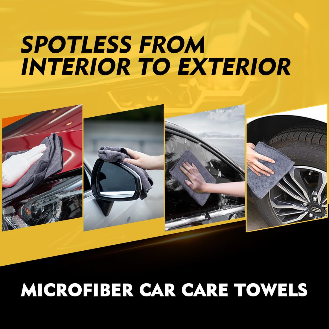 Homexcel Grey Microfiber Cleaning Cloth 50 Pack, 12.5 X 12.5 Inch Microfiber Towels For Cars, Ultra Absorbent Car Washing Cloth,