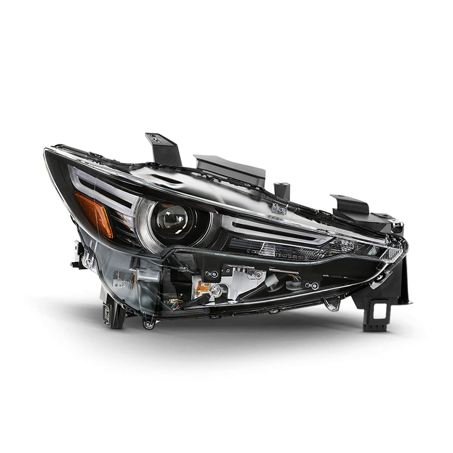AKKON Full LED Tube Projector Headlight for 2017-2021 Mazda CX-5 Right Passenger Side - Black