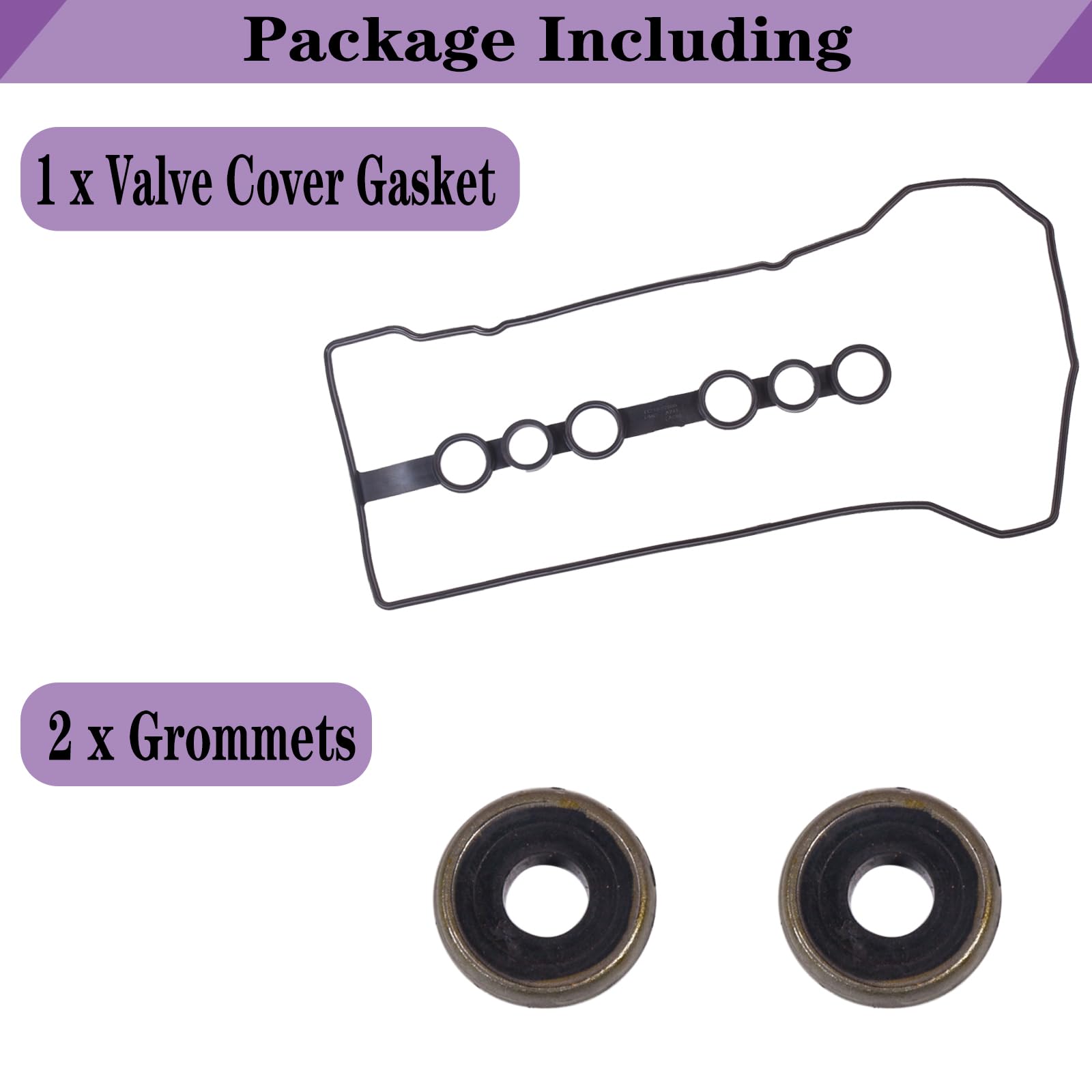 LYNSHINE Valve Cover Gasket Seal for Toyota Corolla 1.8L & Grommets - Compatible with Matrix, Celica, Mr2, Prizm 2000-2008