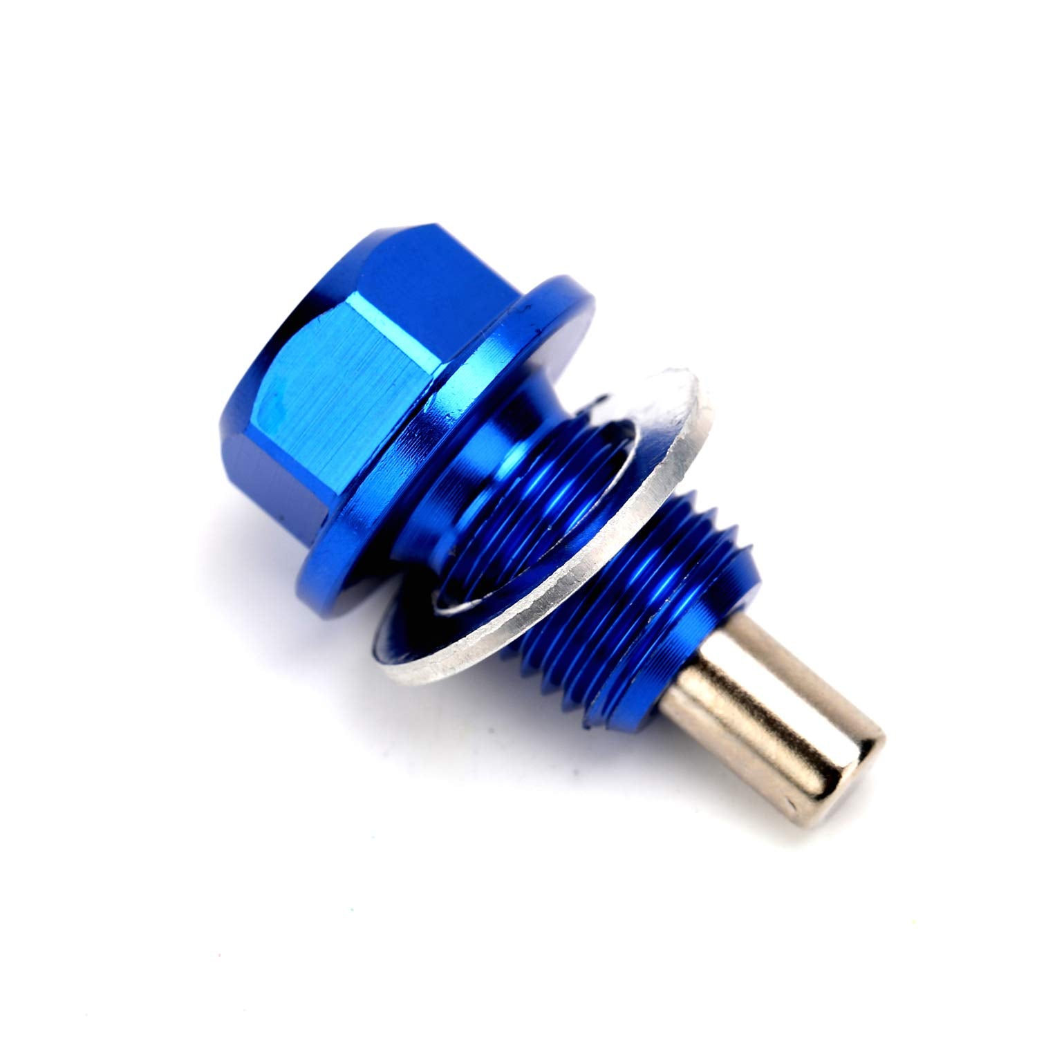 Magnetic Oil Drain Plug Magnetic Sump Drain Nut Oil Drain Bolt (14X1.25,Blue)