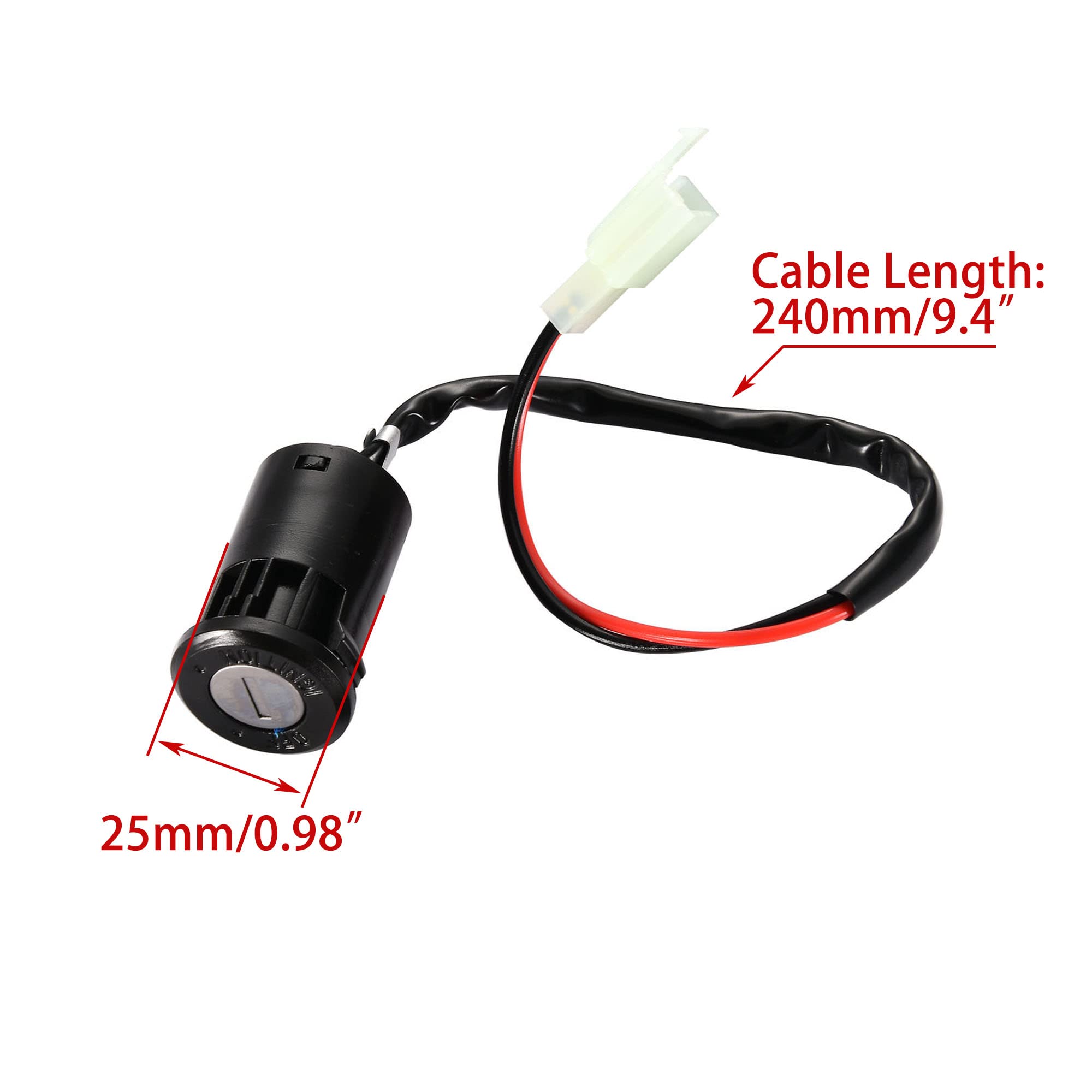 WOOSTAR 2 Wire Ignition Key Switch On Off 2 Position Replacement for 50cc 70cc 90cc 110cc 125cc 150cc 200cc 250cc Electrical Sco