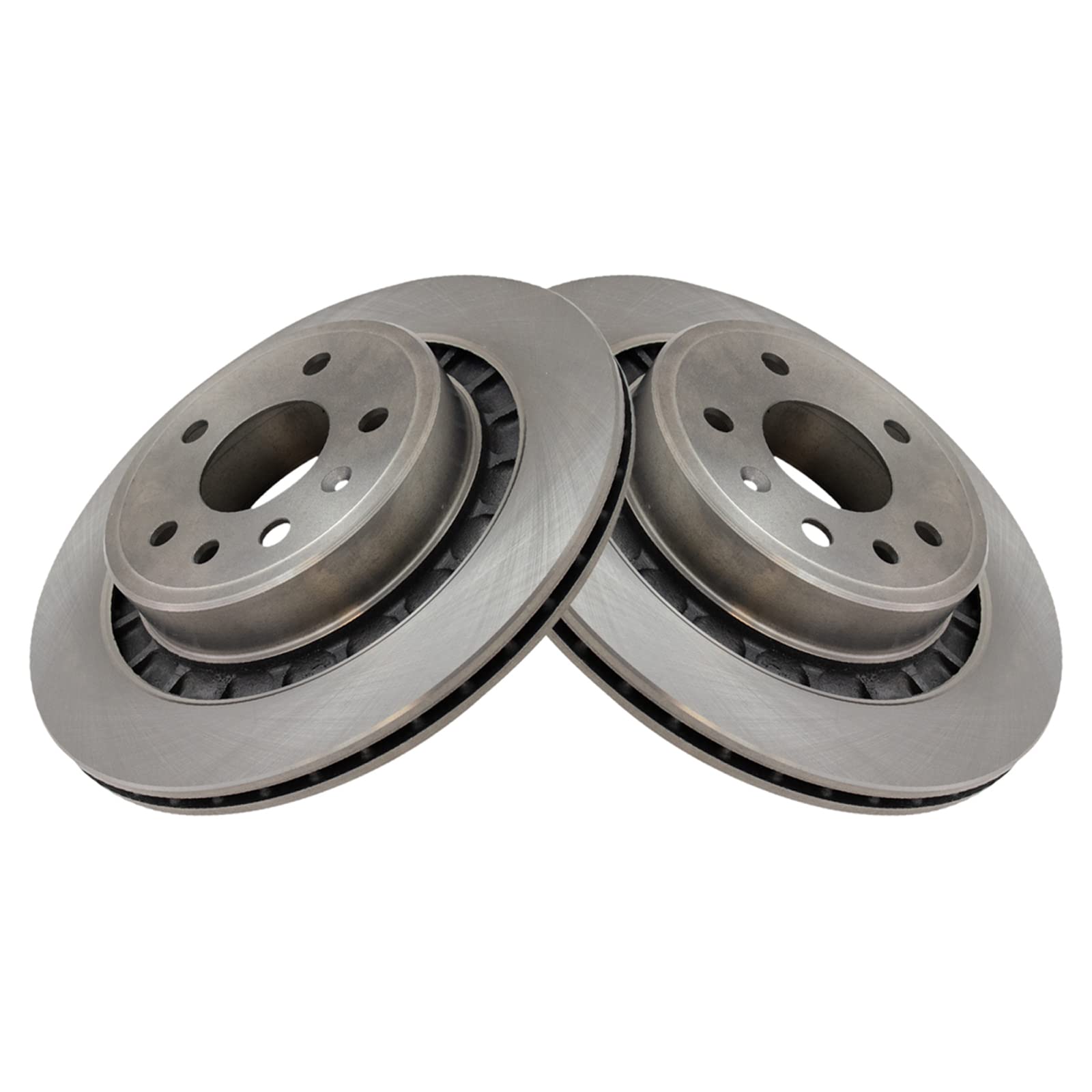 Trq Rear Brake Rotors Set Vented Compatible With 2002-2009 Saab 9-5