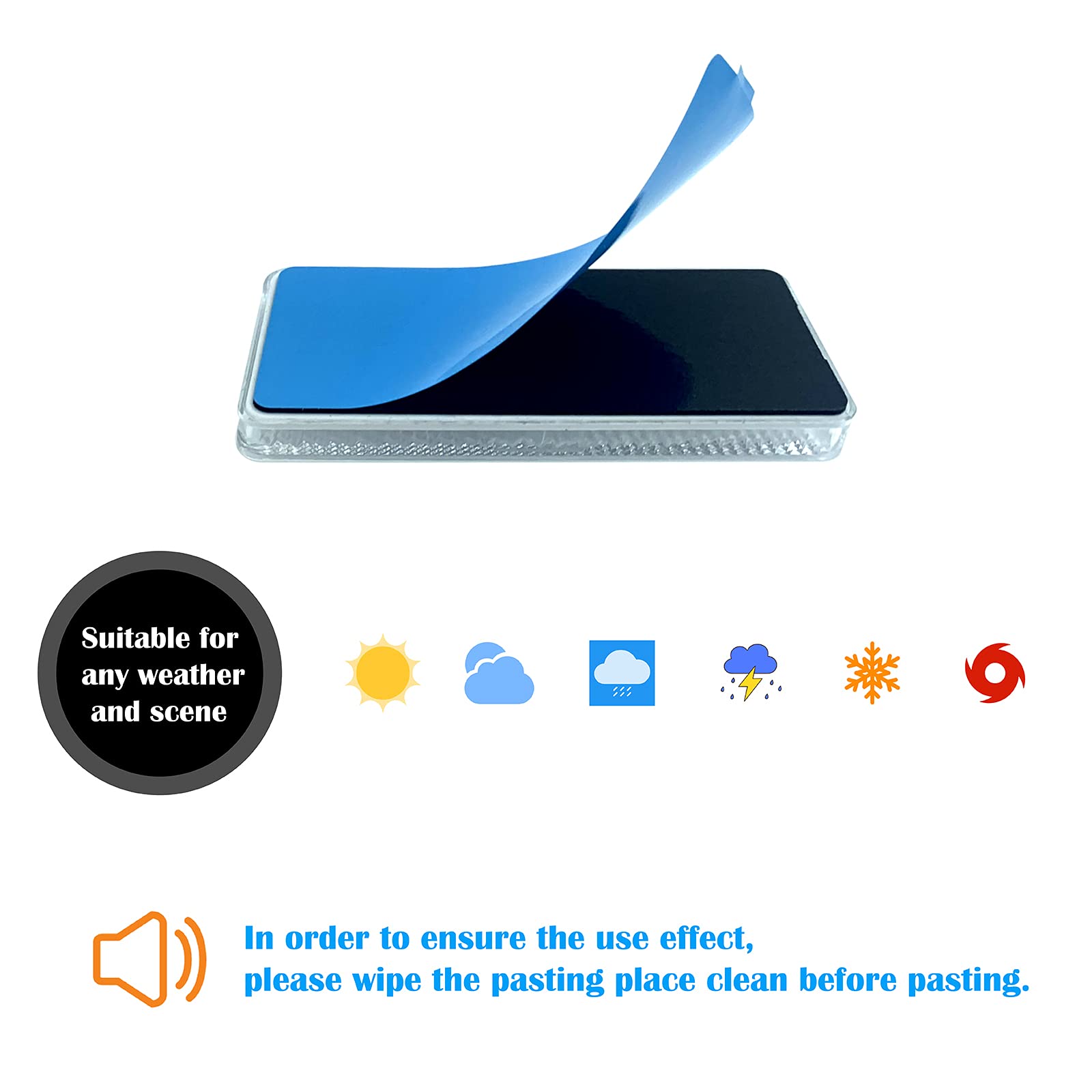 Welnent E-Mark Ccc 2Pcs Rectangle Reflector Self Adhesive Stick On Trailer Driveway Mailbox