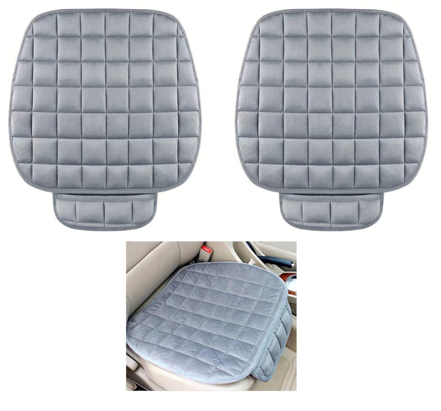 ZOCKRIX Car Seat Mat with NonSlip Base and Storage Pouch  Universal Front Seat Cover (Pack of 1)