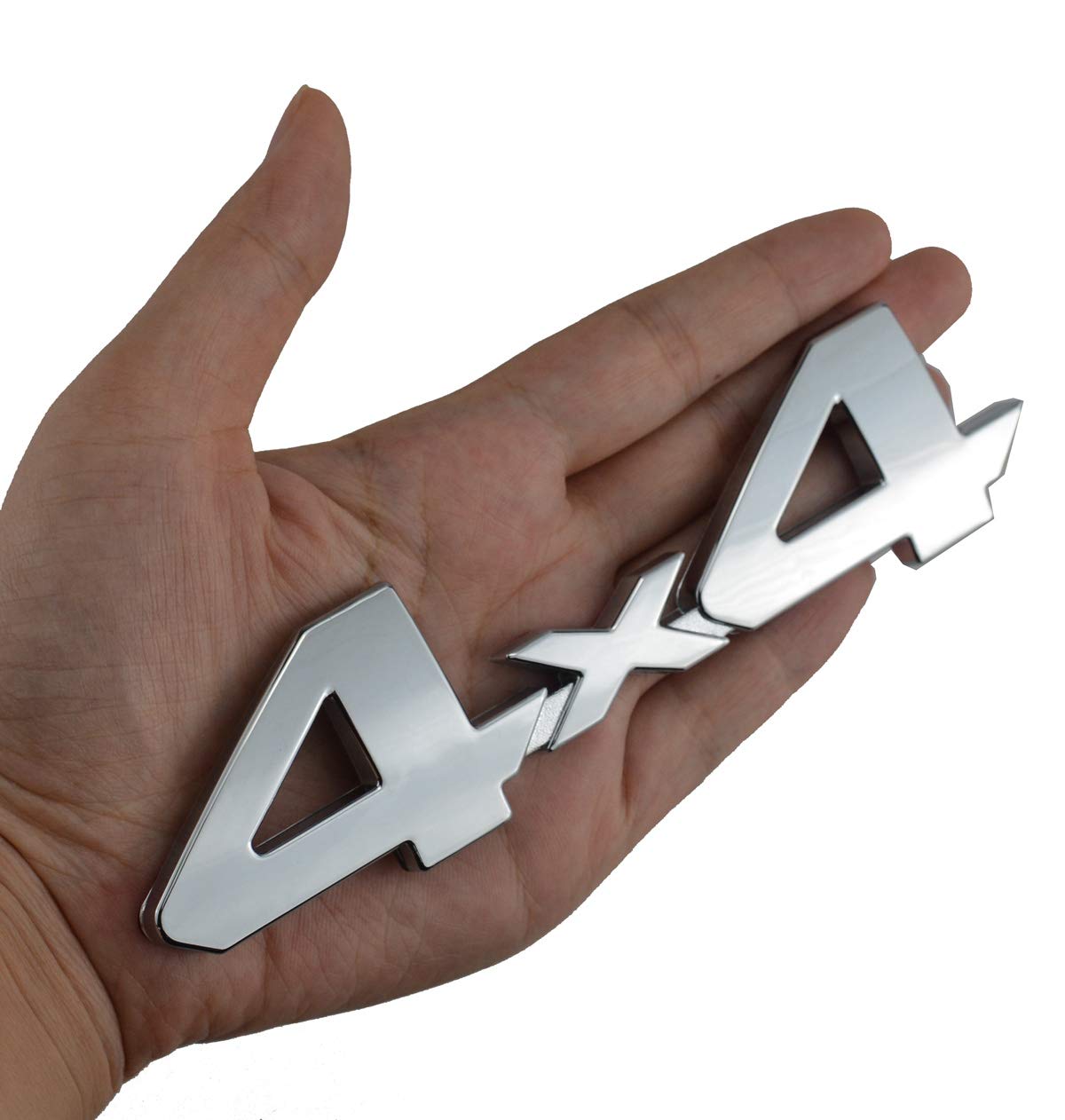 4x4 Chrome Fender Side Rear Emblem Badge With Adhesive For Truck/Suv/Pickup Rear Tailgate Tail Gate Door 4Wd (Chrome)