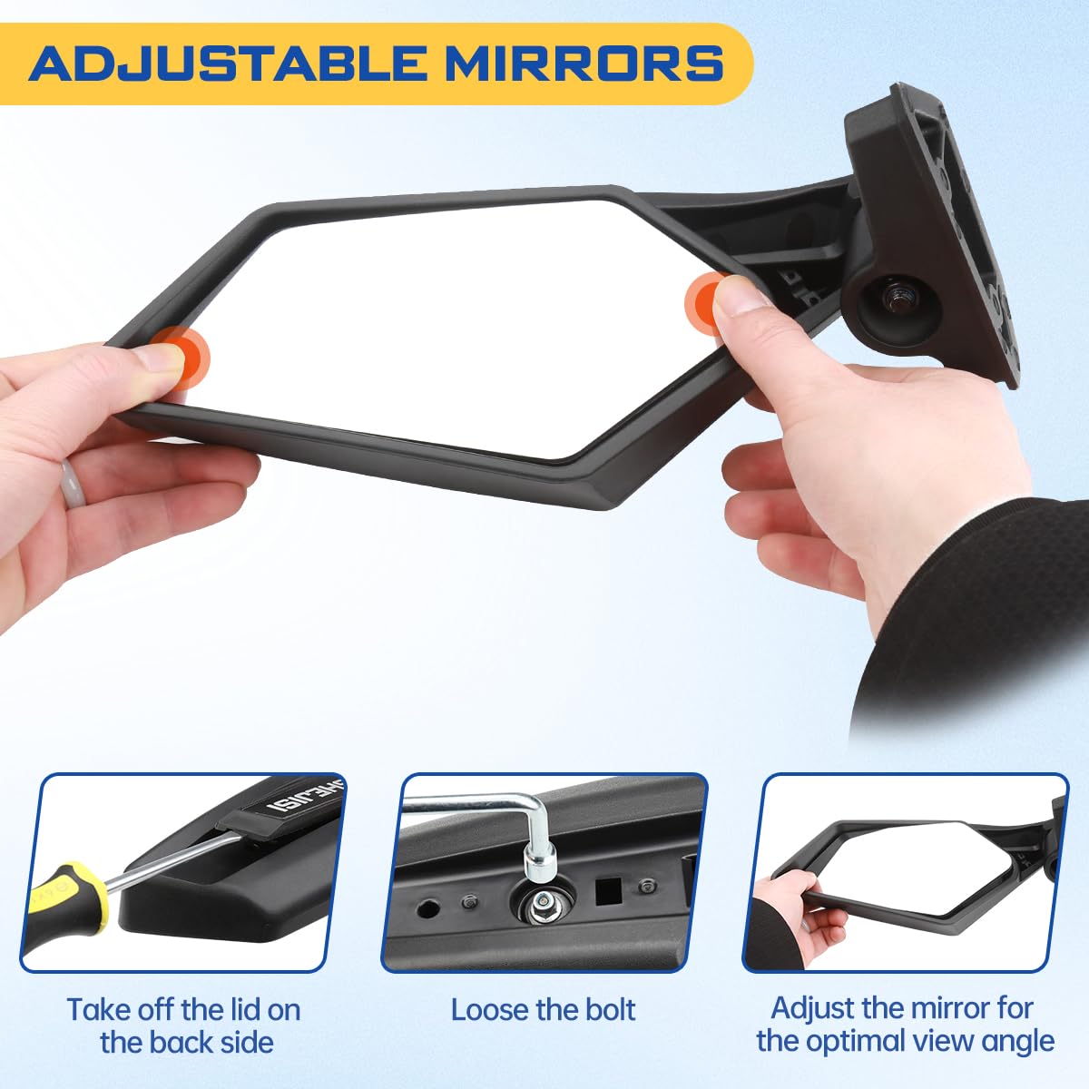 SHEJISI X3 Mirrors,Explosion-proof glass upgraded Maverick X3 side view mirrors Compatible with 2017-2023 Can Am Maverick X3 / X