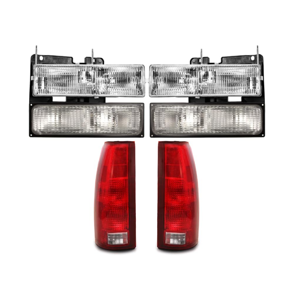 EPIC LIGHTING OE Spec-B Replacement Halogen Headlights Signal Lights Tail Lights Black Trim Dual Sealed Compatible with CHEVROLE