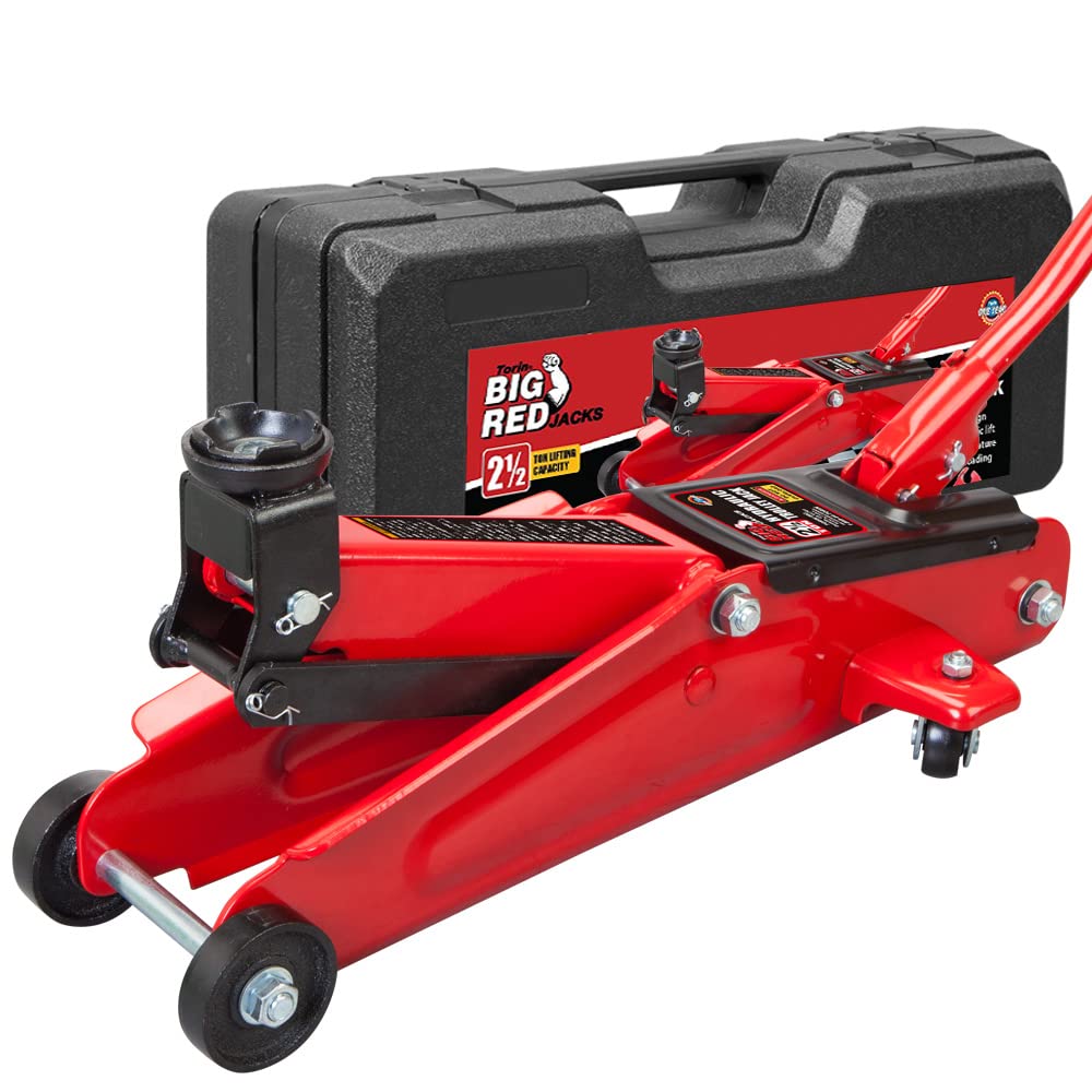 BIG RED T825013S1 Torin Hydraulic Trolley Floor Service/Floor with Blow Mold Carrying Storage Case, 2.5 Ton (5,000 lb) Capacity,