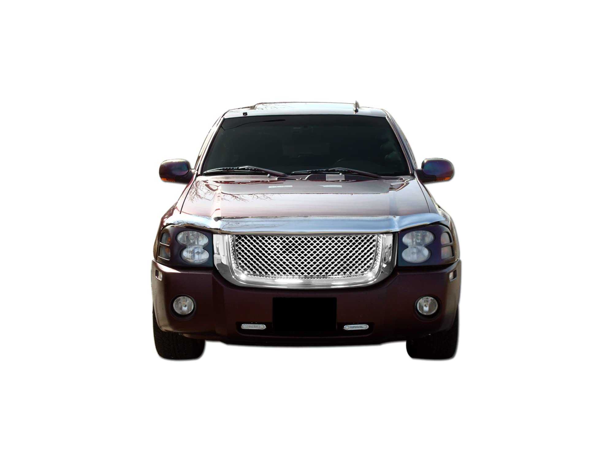 Armordillo Mesh Front Hood Grille for 2002-2009 GMC Envoy XL, Chrome, Model 7148635, Plastic Material