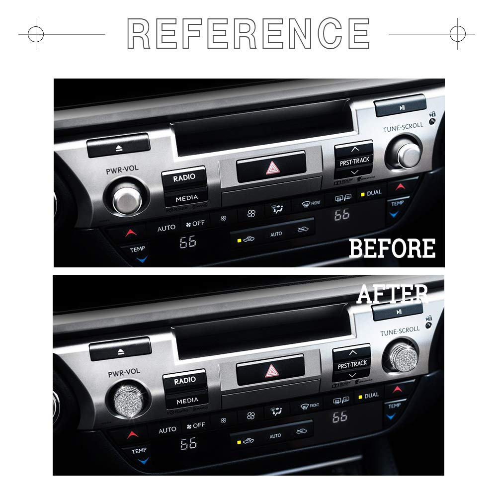 1797 Volume Knob Cap for Lexus ES NX 300 350, Silver Zinc, Small, Bling Accessories