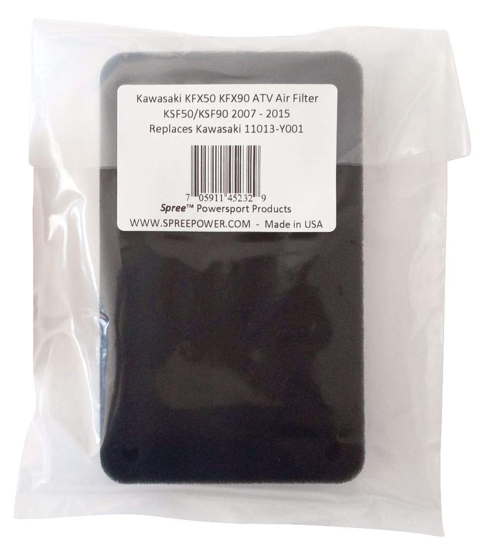 Spree ATV Air Filter Replacement for Kawasaki KFX50 KFX90 (2007-2015) - Model 11013-Y001, Durable Plastic Material